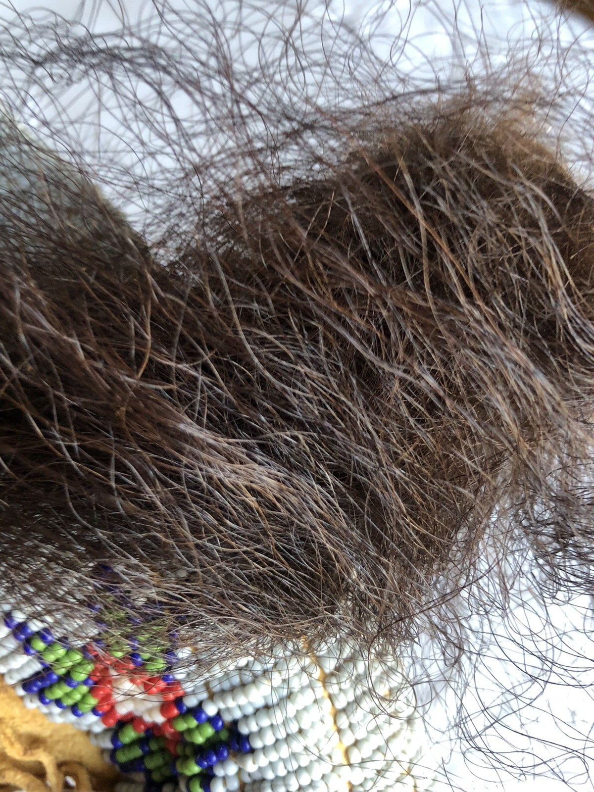 1900s Lakota Native American Handmade, 12” Doll, Finely Beaded, Human Hair