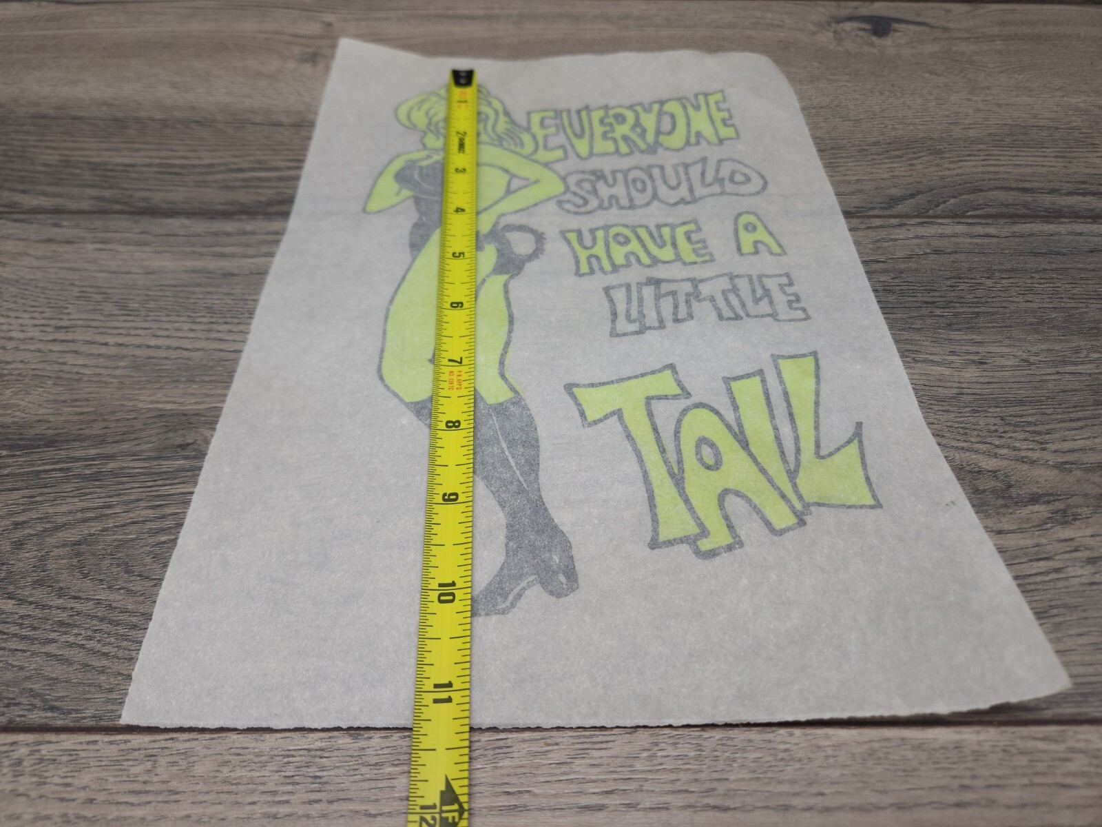 VINTAGE Sexy Girl Fun Heat Transfer Iron On Everyone Should Have A Little Tail