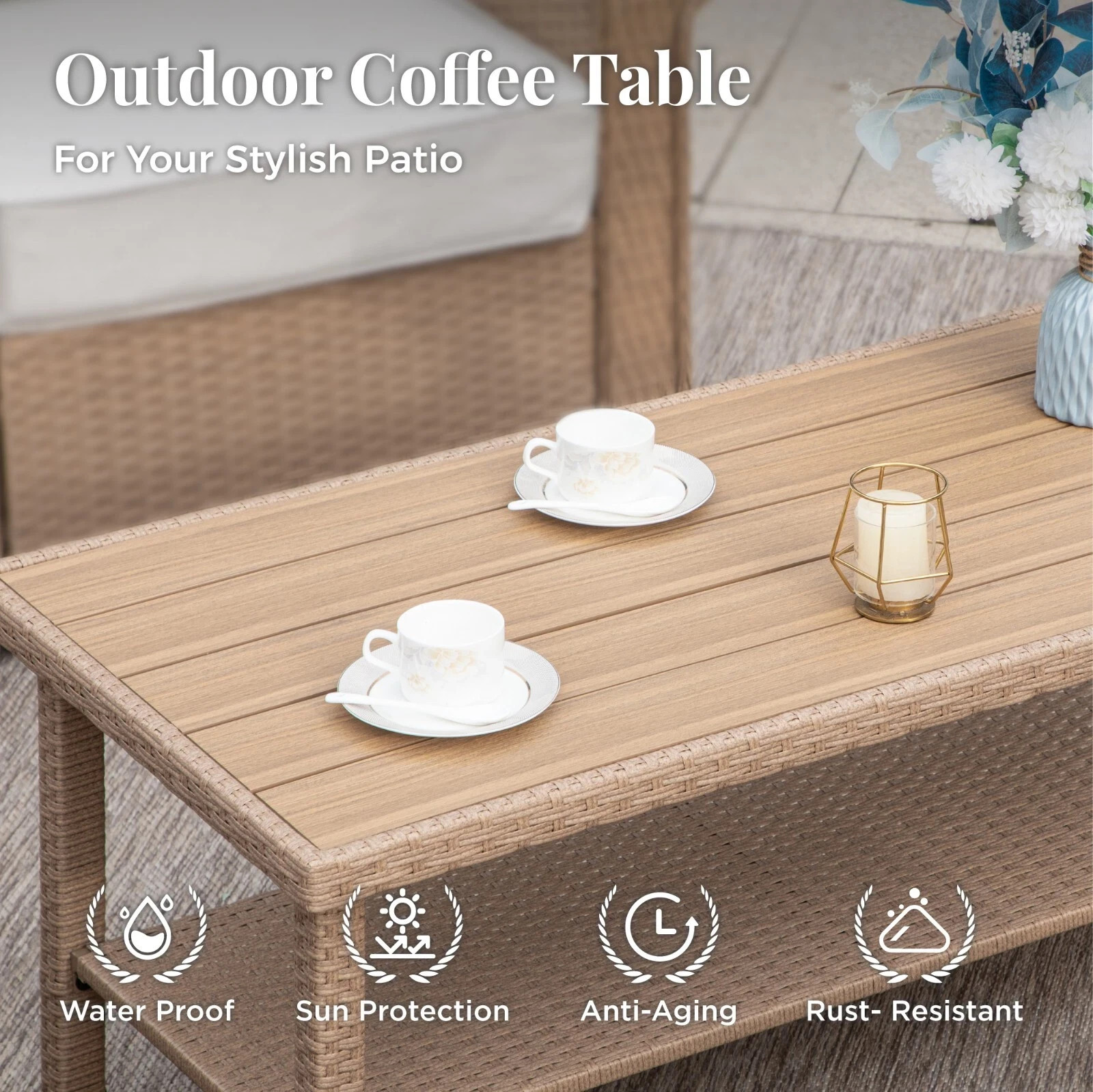Outdoor Furniture Wicker Furniture Patio Conversation Set Rattan Patio Furniture