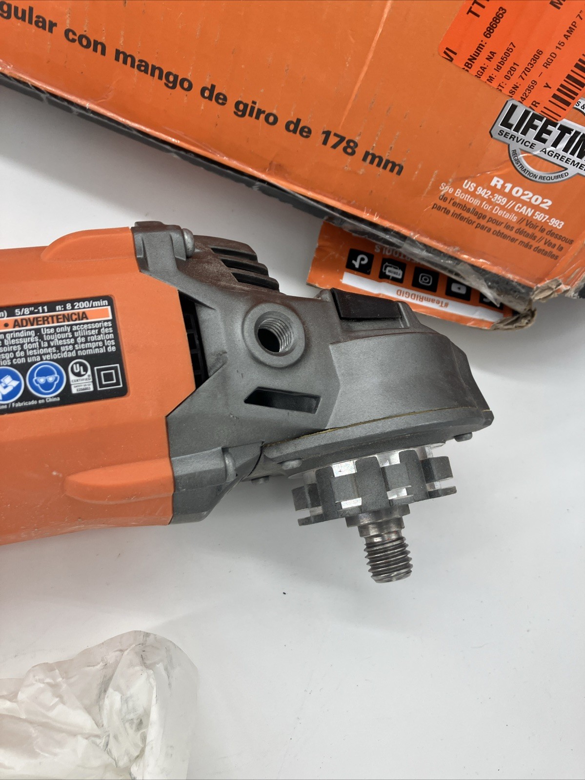 RIDGID R10202 15A 7” Angle Grinder Heavy Duty – Tested Ships Fast