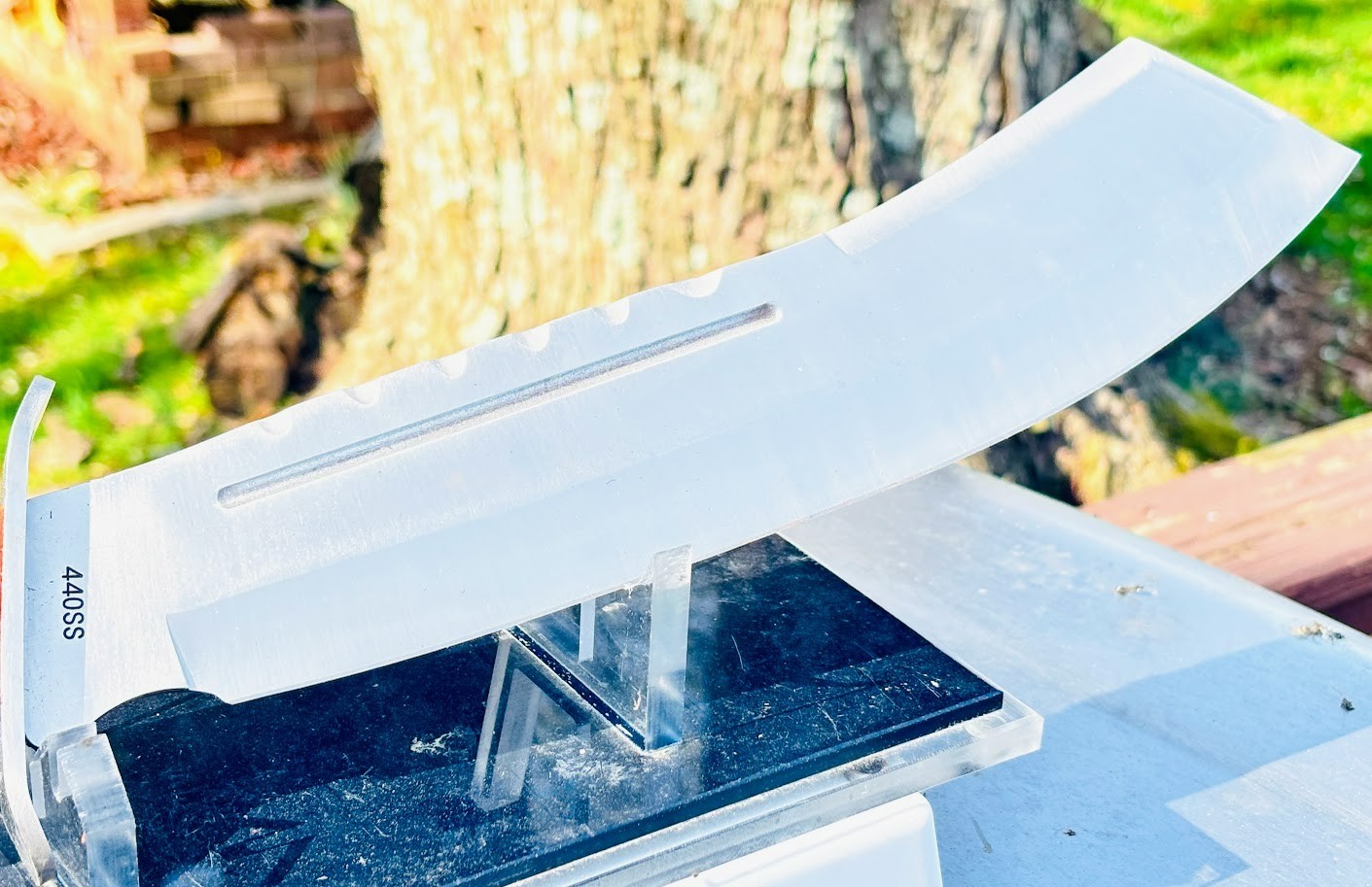 Large 17" Machete Fixed Blade Knife Wood Handle Unused Ridge Runner 440SS