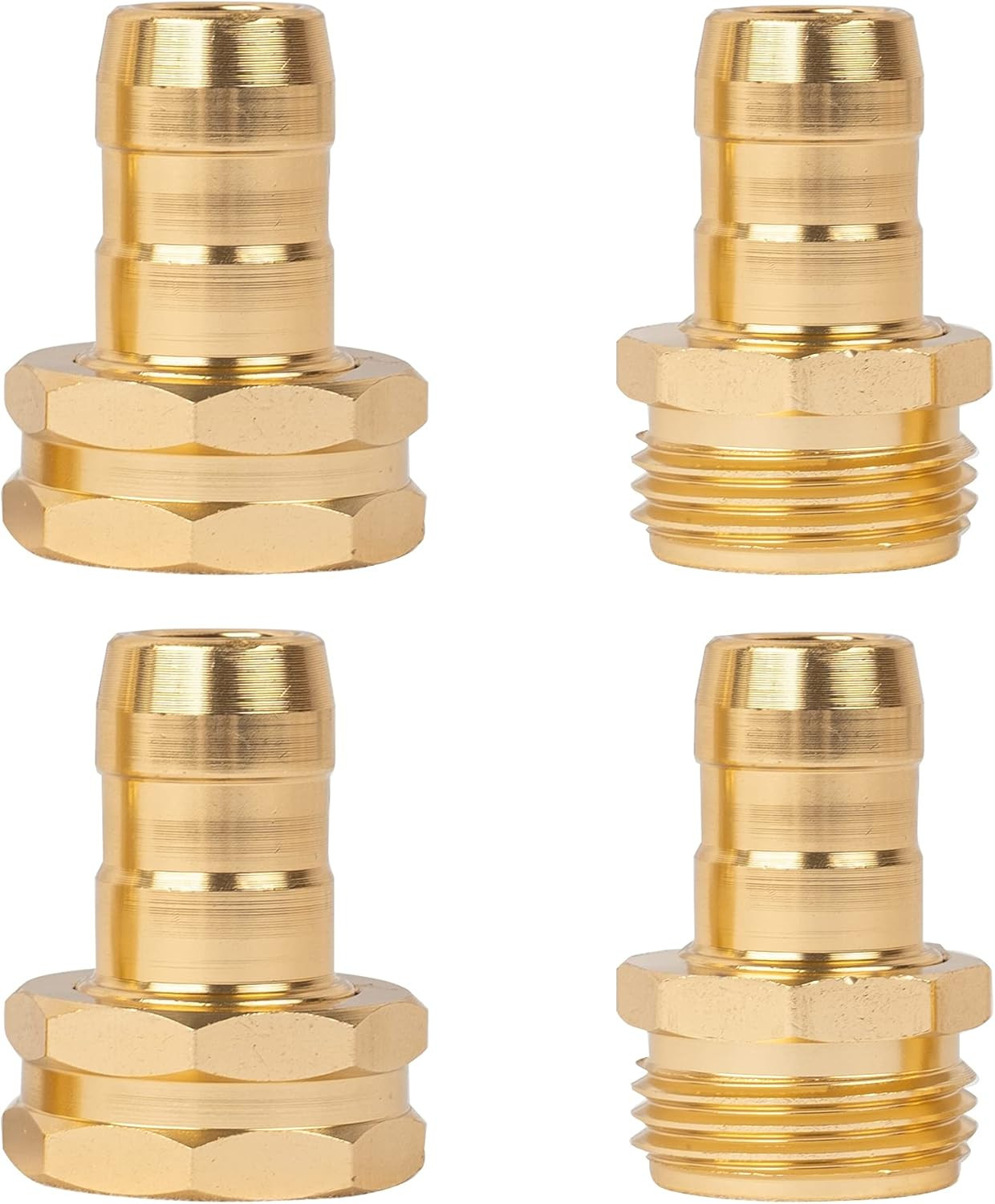 Hourleey Garden Hose Repair Connector with Clamps, Fit for 3/4" or 5/8" Garden H