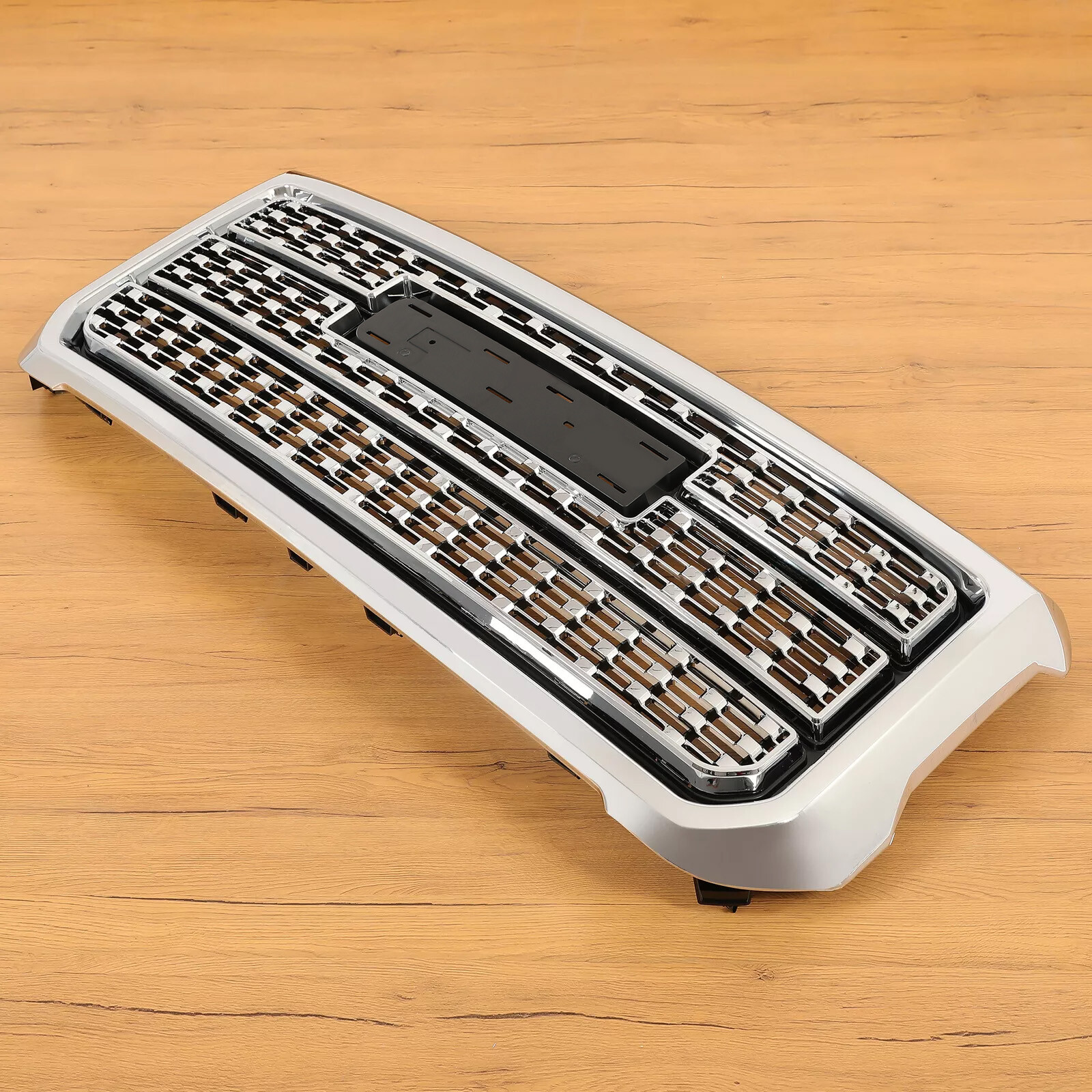 Chrome Front Grille ABS Grill W/ Snap For GMC Sierra 2500HD 3500HD 2015-2019