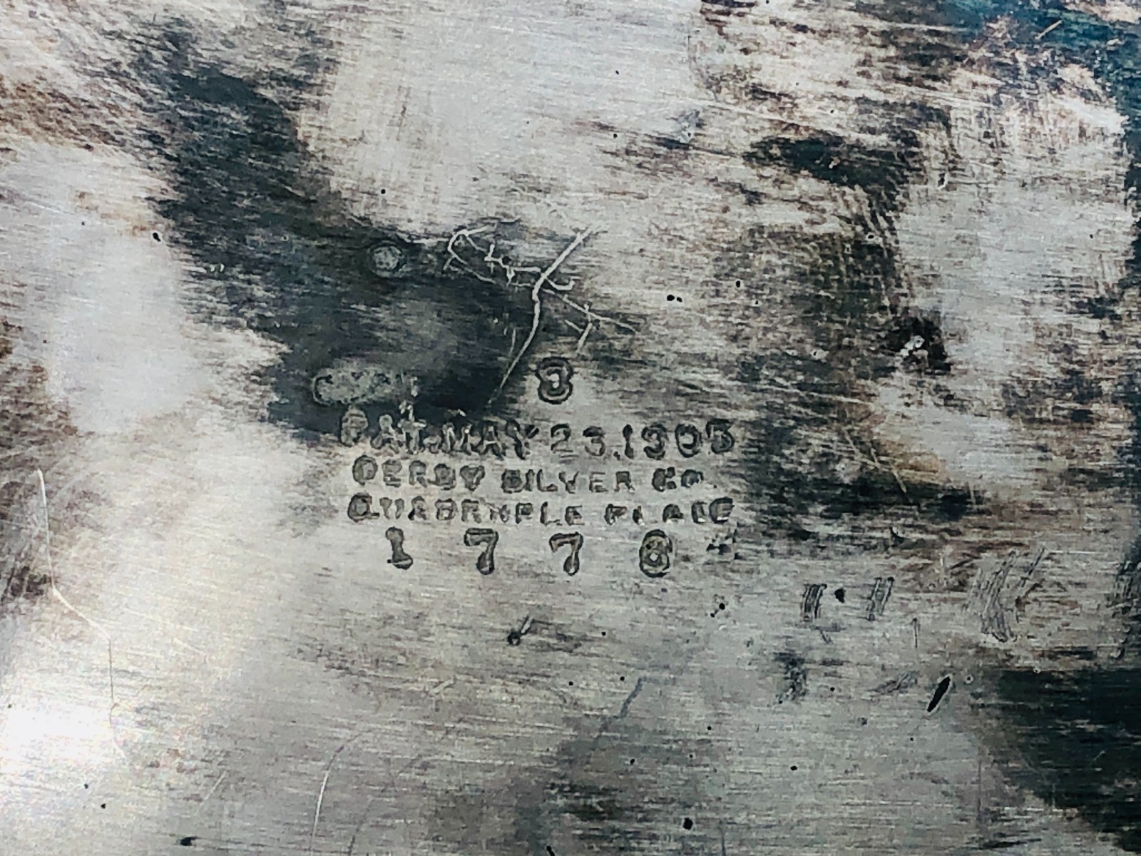 Antique 1905 Derby Silver Co. Art Nouveau Inkwell Set - Engraved #1778 - USA