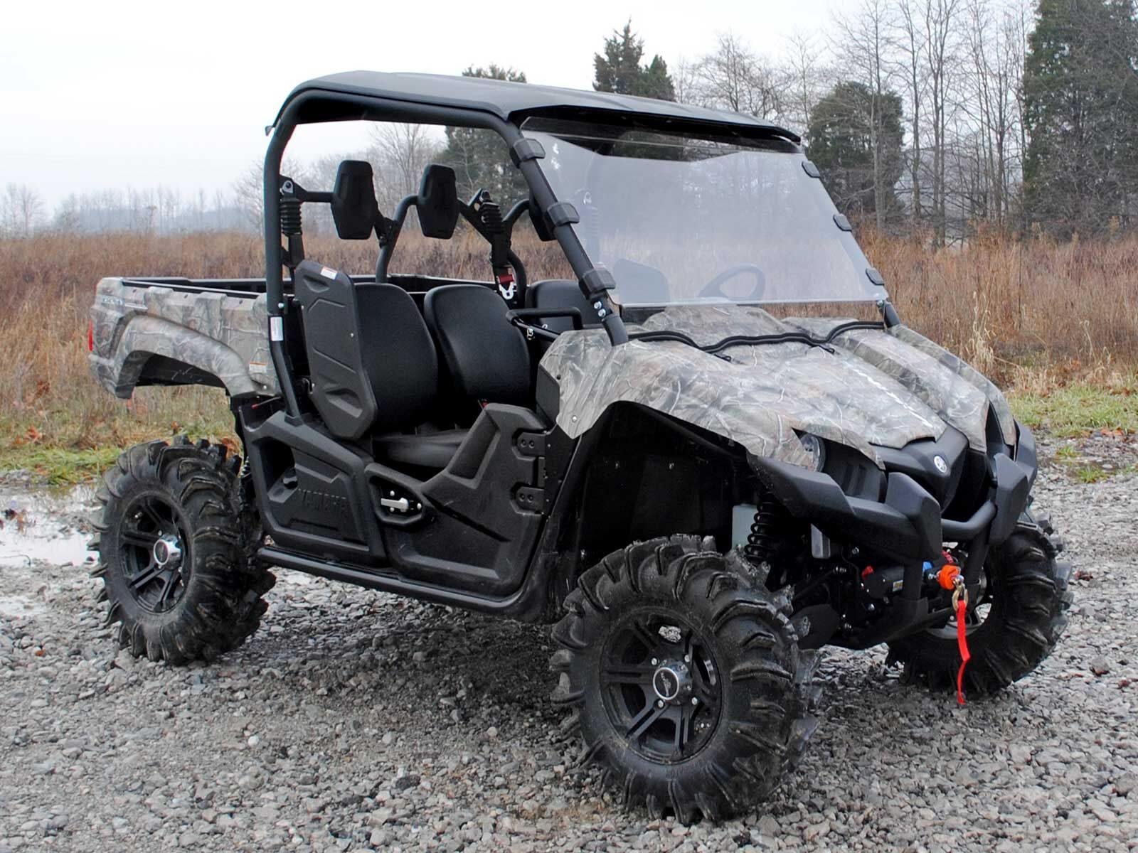SuperATV Heavy Duty Full Windshield for Yamaha Viking / VI (2014+)