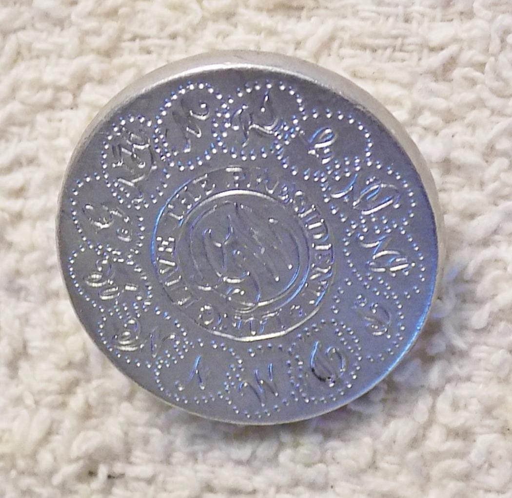 Stieff Washington Inaugural Blazer Button 3/4" Pewter