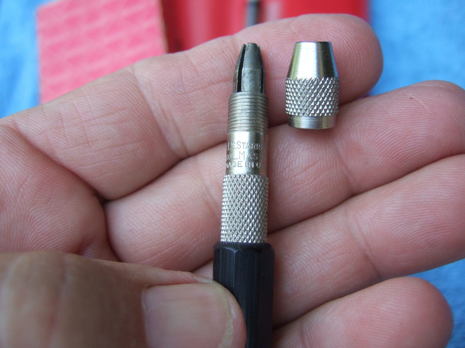 Starrett No S166 Pin Vise Set Vintage USA Octagonal Handle MACHINIST TOOLMAKER 2