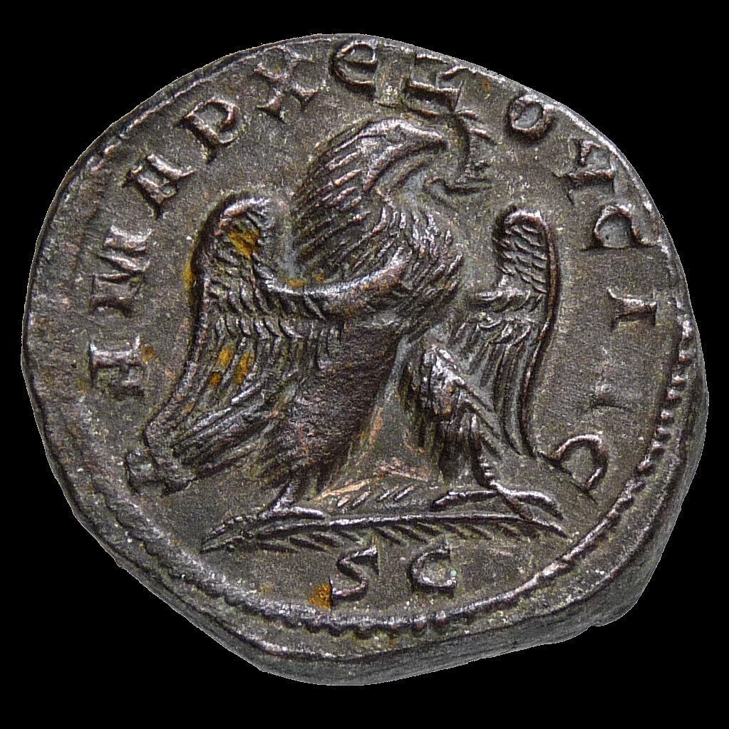 HERENNIUS ETRUSCUS/Eagle SC. Scarce Large Tetradrachm Roman Empire Coin Antioch