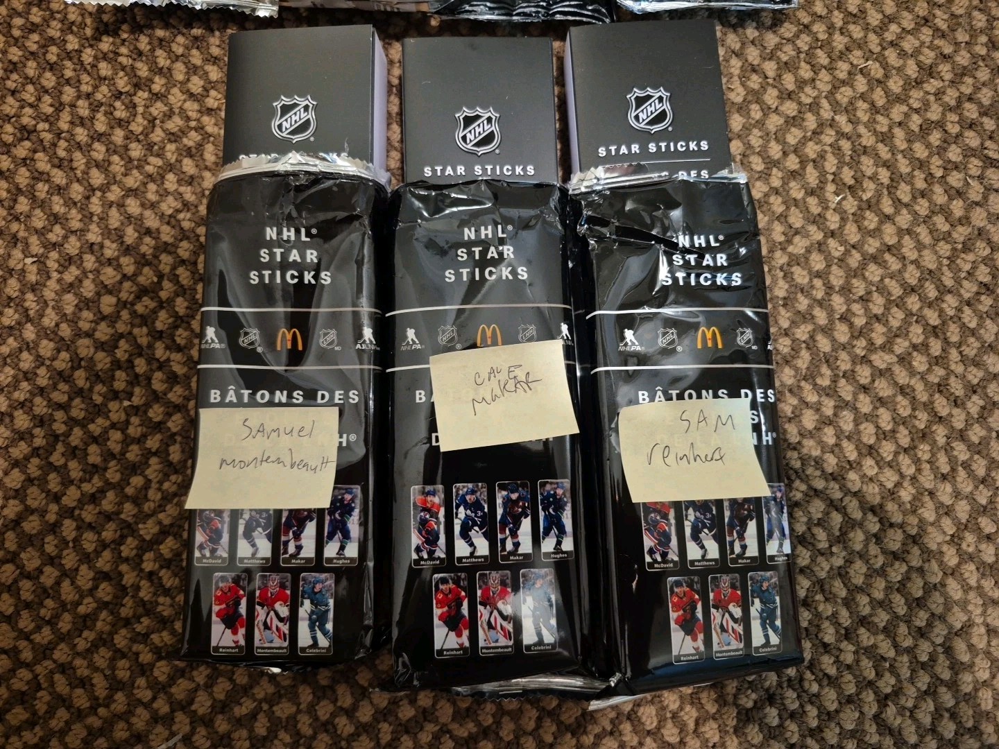 COMPLETE FULL SET (X7) NHL MCDONALD'S Star Sticks Box Canada 2026 Celebrini +++