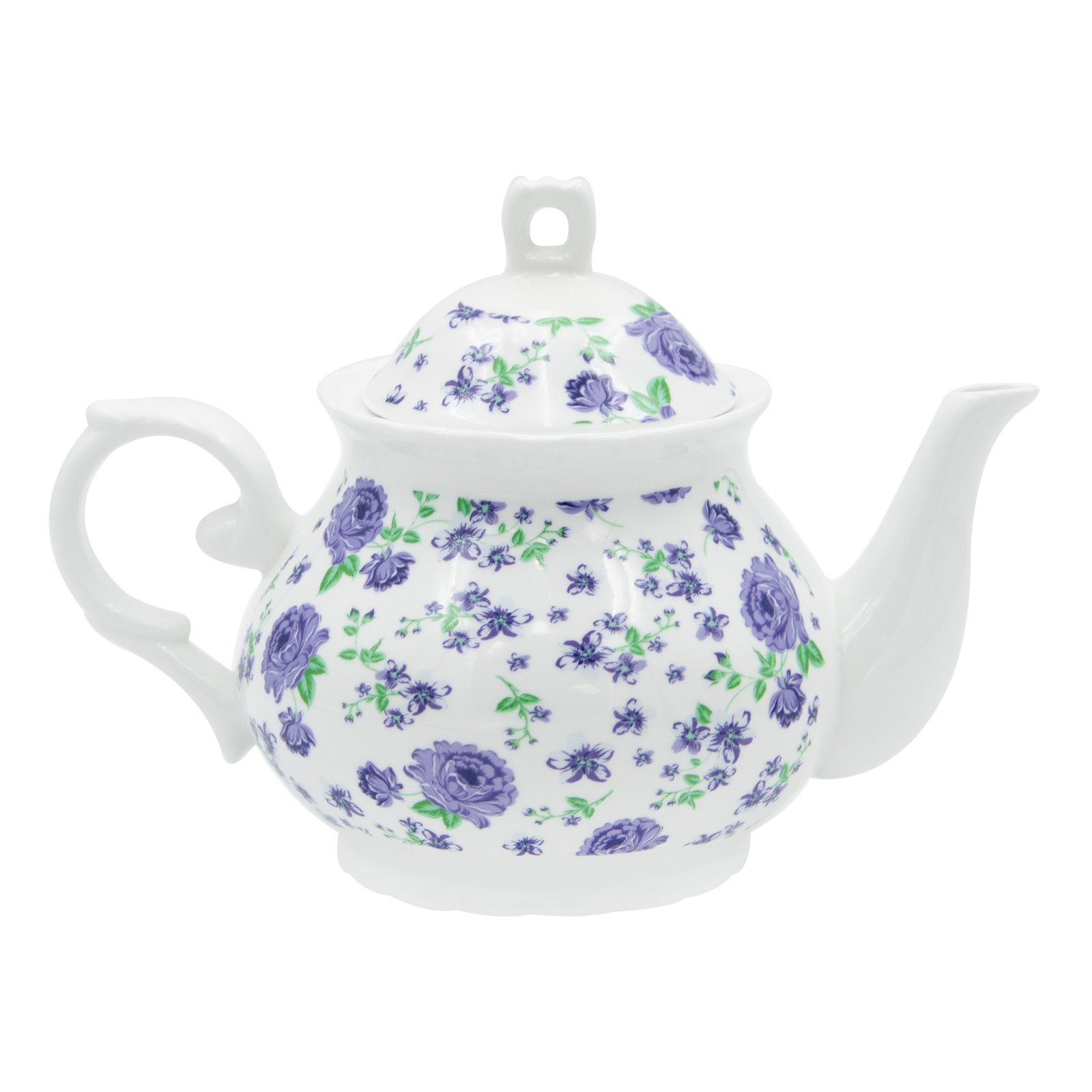 Lavender Field Floral Pattern Ceramic Teapot 32oz