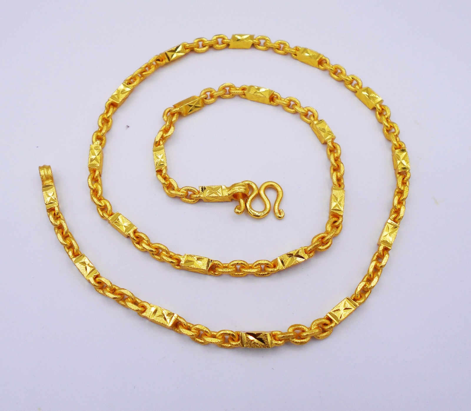 23K 24K THAI YELLOW GOLD Plated Necklace 24 Inch 50 Gram 4 MM Jewelry For Him