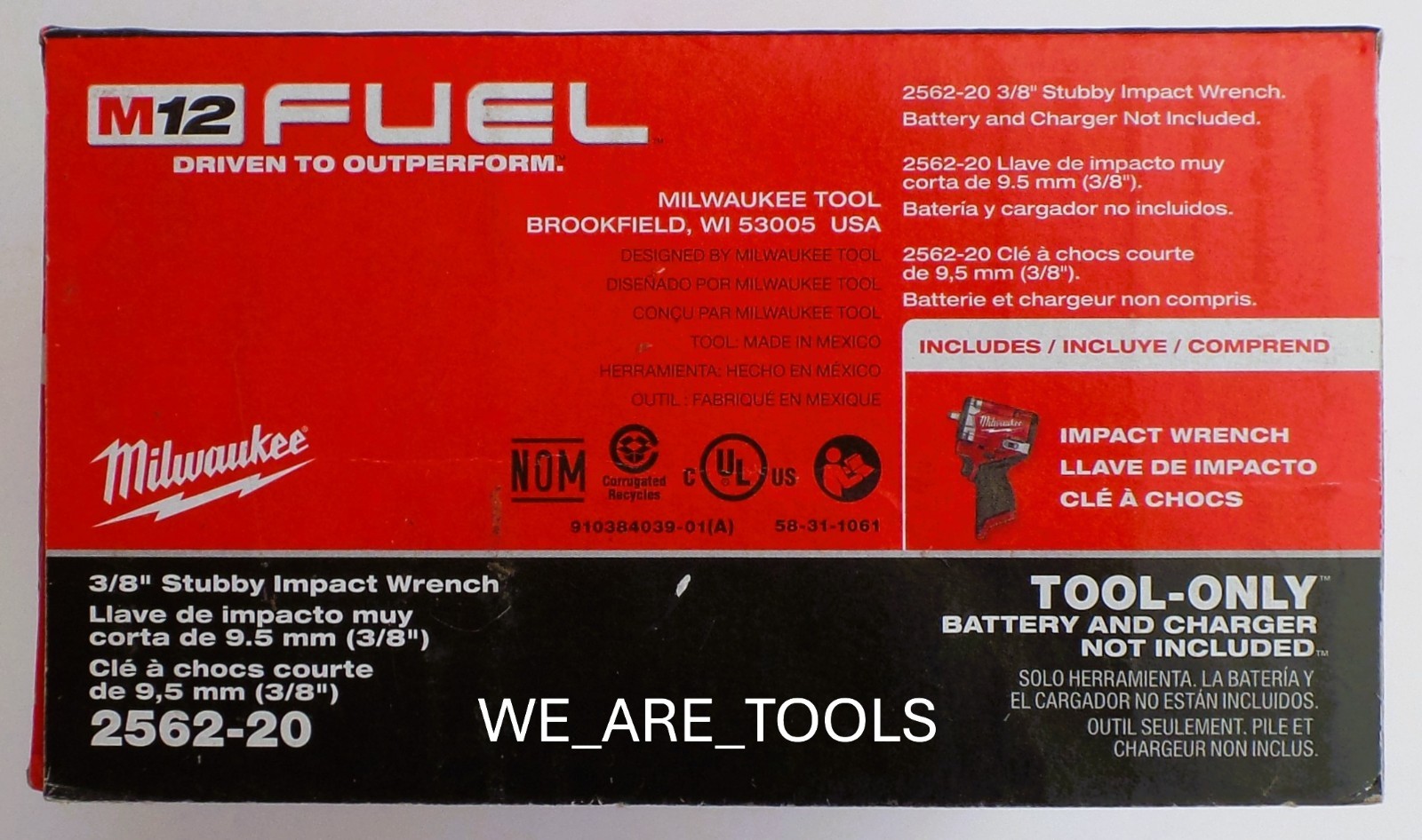 NEW N Box Milwaukee 2562-20 M12 FUEL 3/8 Stubby Impact Wrench, 1) 5.0 Ah Battery