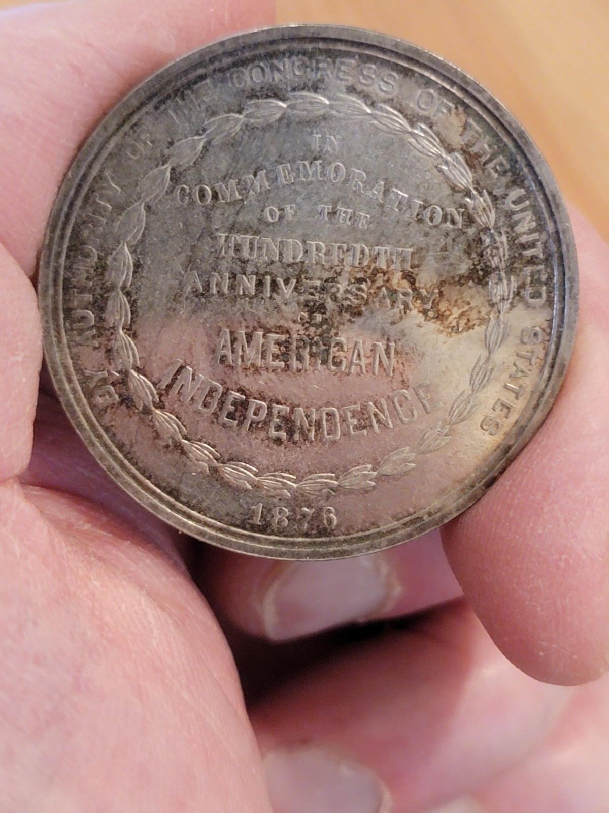 1876 HK-20 SO-CALLED DOLLAR OFFICIAL U.S. MINT CENTENNIAL SILVER PROOF MEDAL