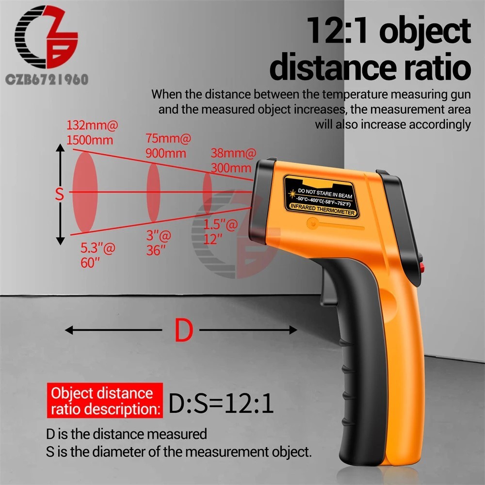 LCD Digital Non-contact Laser IR Infrared Thermometer Temp Meter Temperature Gun