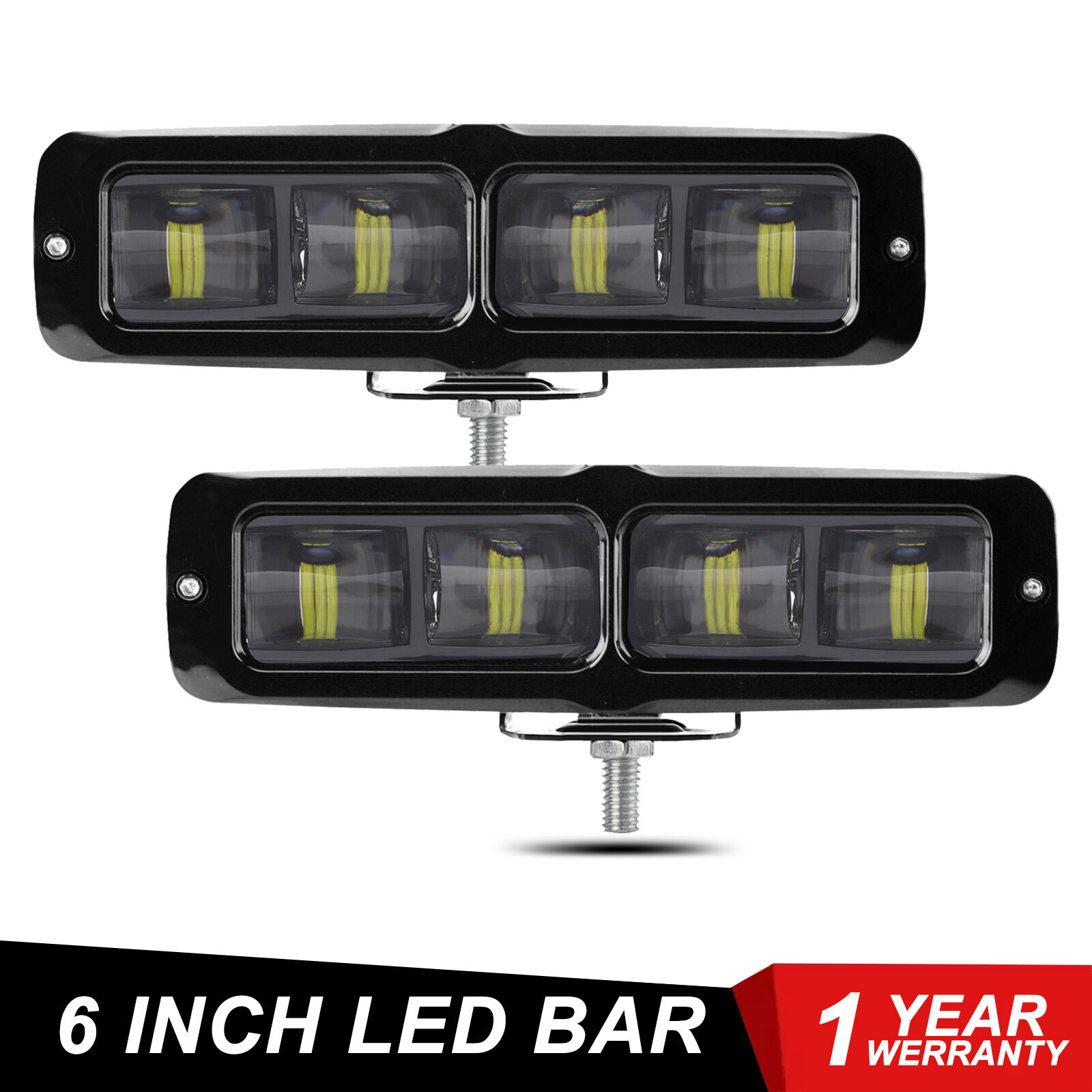 2PCS 6000LM Spot Slim Light LED Driving Fog For Truck Pickup Car SUV UTV ATV