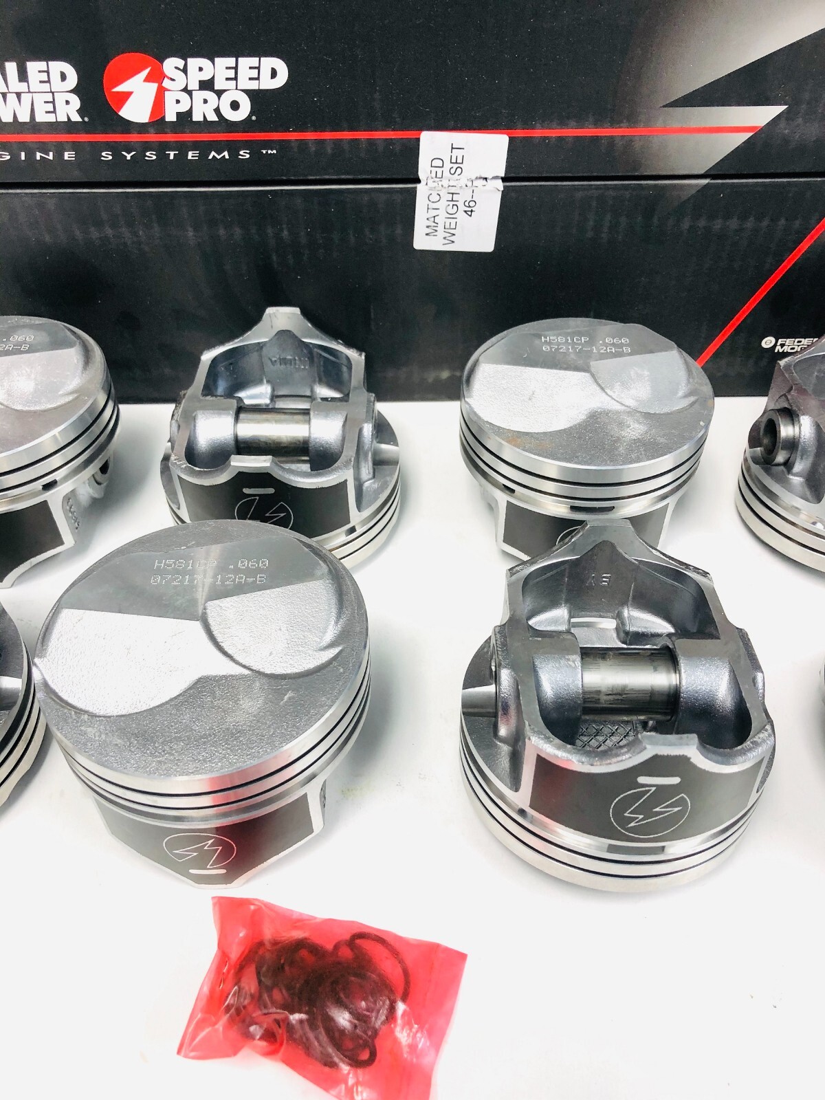 SPEED PRO Hypereutectic H581CP Pistons & Rings kit BBC Chevy 7.4L 454 cubic inch