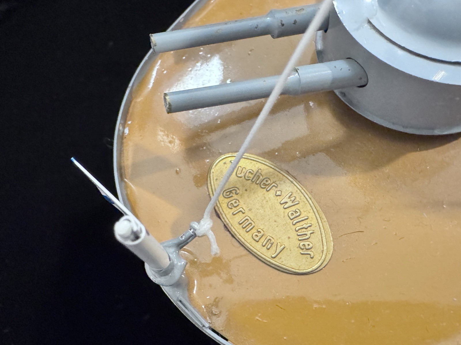 Tucher & Walther: Large Russian Battleship. Tin Reproduction c1970s