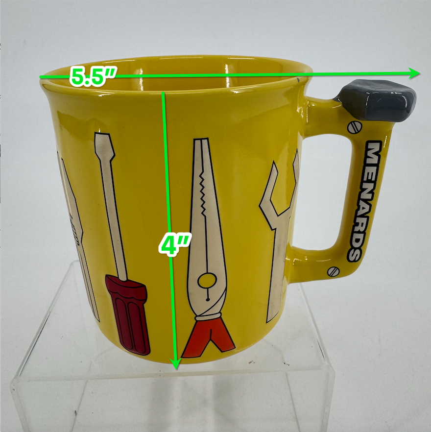 Menards Hardware Store 3D Ceramic Mug Coffee Tea Cup Yellow