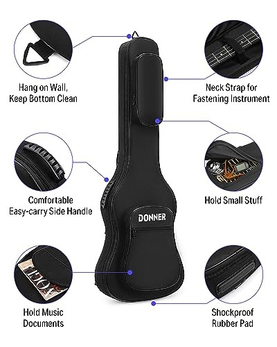 47 Inch Bass Guitar Case, 0.4 Inch Thick Padding Bass Bag 47 inch-10mm Thick