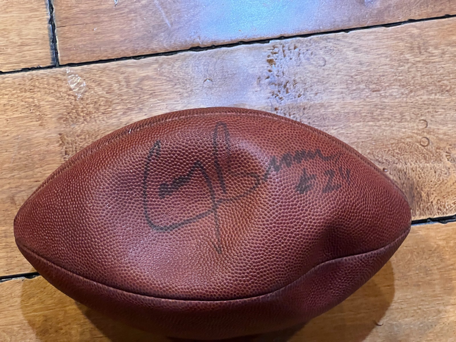 LARRY BROWN SIGNED OAKLAND RAIDERS GAME USED WILSON FOOTBALL (FROM EQUIP MANAGER