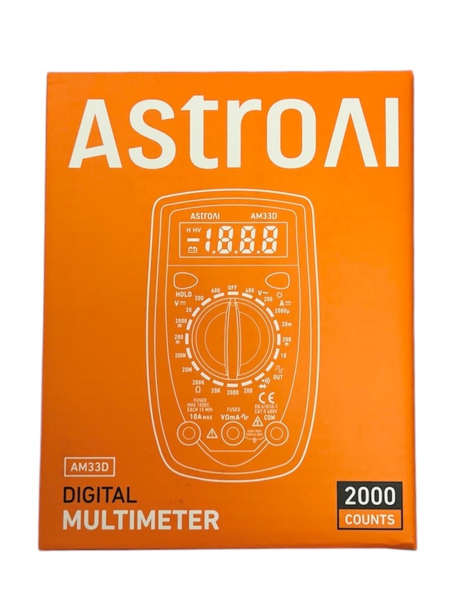AstroAI Multimeter Tester 2000 Counts Digital with DC AC Voltmeter BRAND NEW