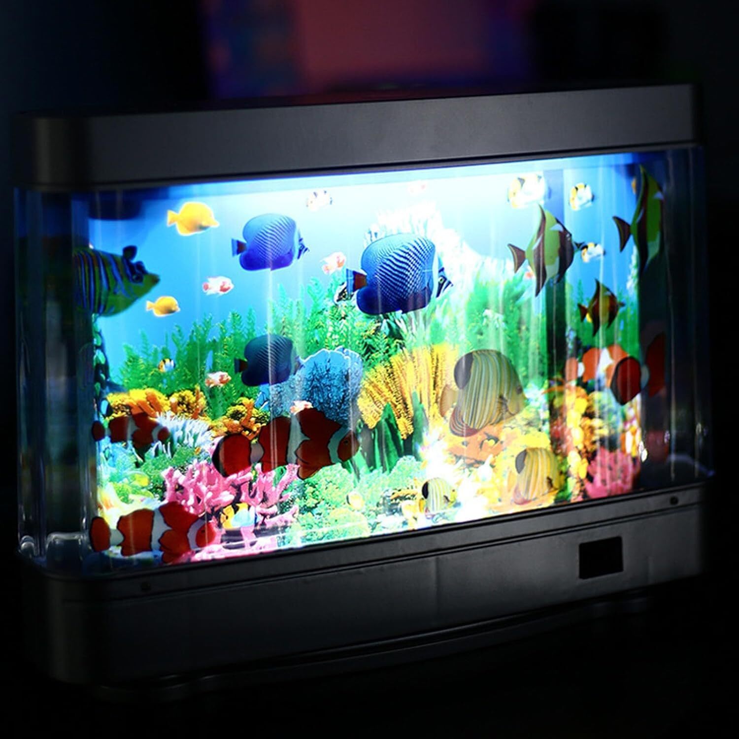 Mini Fake Fish Tank Artificial Tropical Moving Fish Night Light Fish Lamp