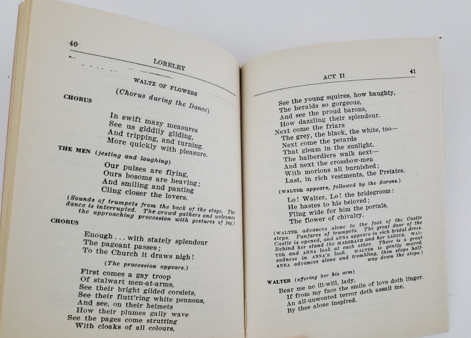1955 Loreley Romantic Opera Carlo D'Ormeville Vintage Booklet Script English
