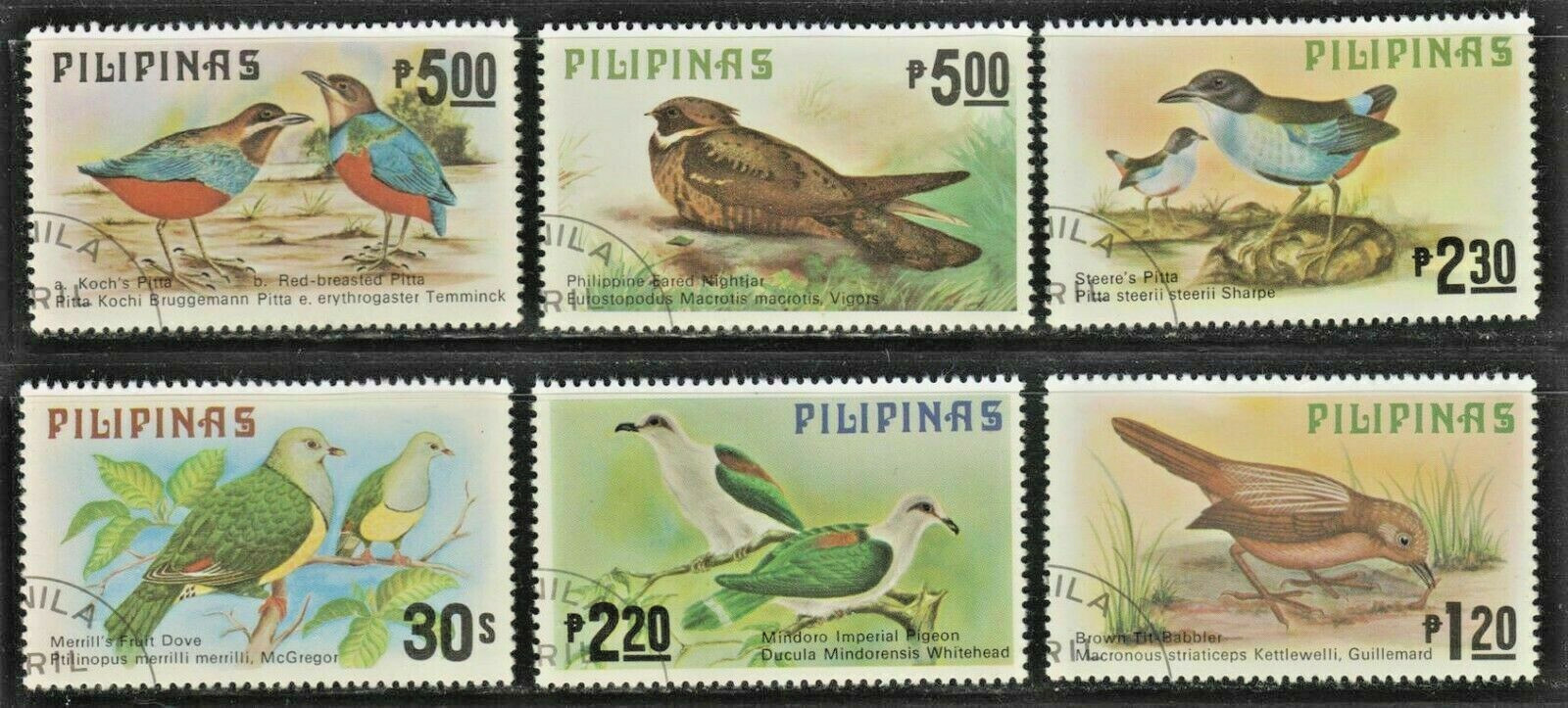 BIRDS Philippines Scottt #1392- 1397 (CTO) Complete 1979 Set $10 Value SuperValu