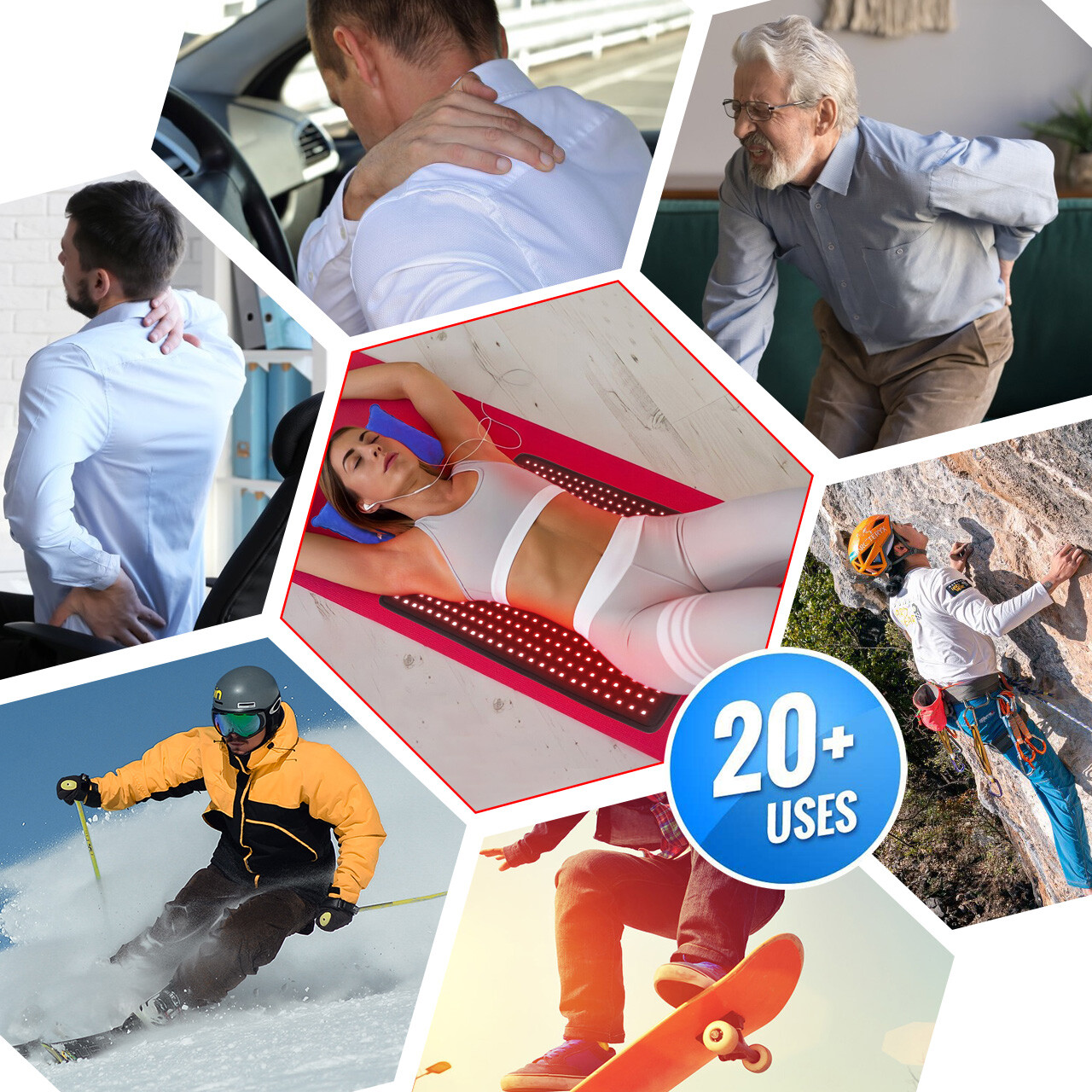 DGYAO Red Light 880 Infrared Light Therapy Pad Panel For Full Body Pain Relief