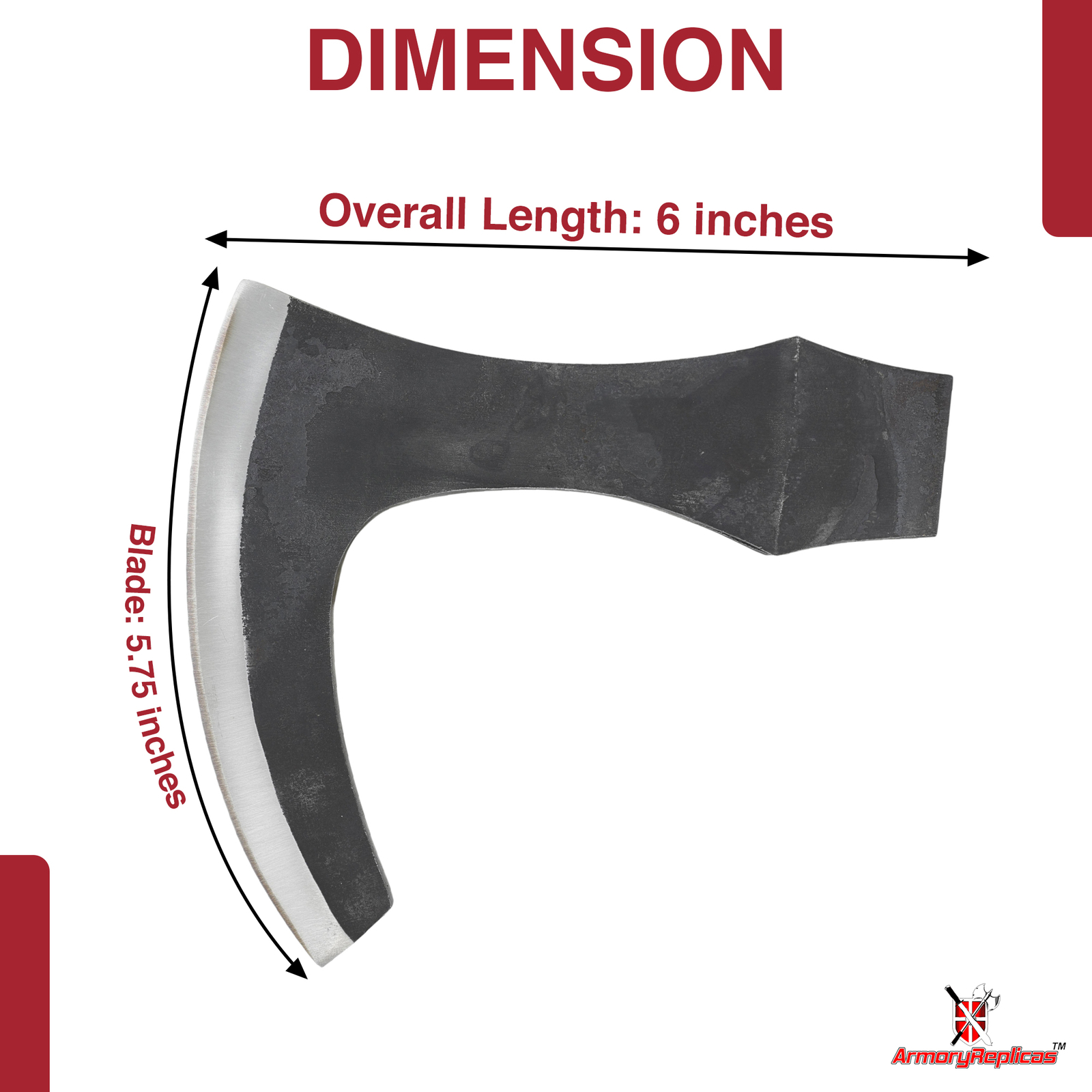 Tempered Carbon Steel Axe Head Historical Replica Design for Collector Use