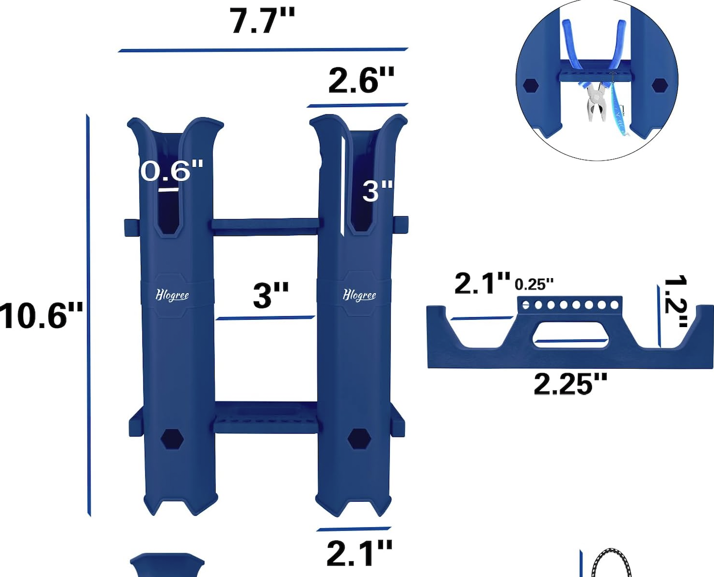 Fishing Rod Holder CLAMP2 Pontoon, ATV, UTV, Golf Cart, SeaDoo Switch, Surf Cart