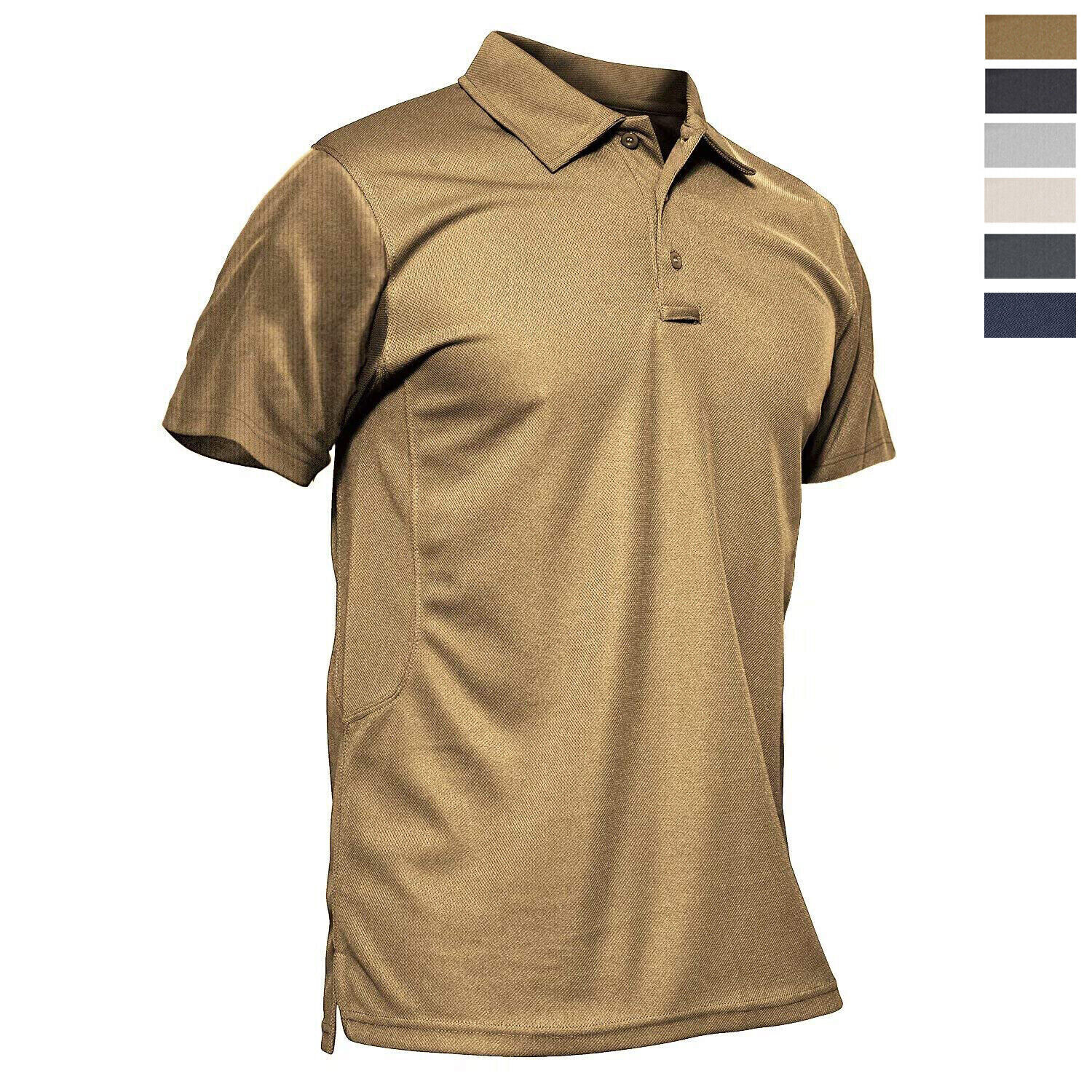 Men's Tactical Polo Shirt Quick Dry Short Sleeve Golf Work Tee