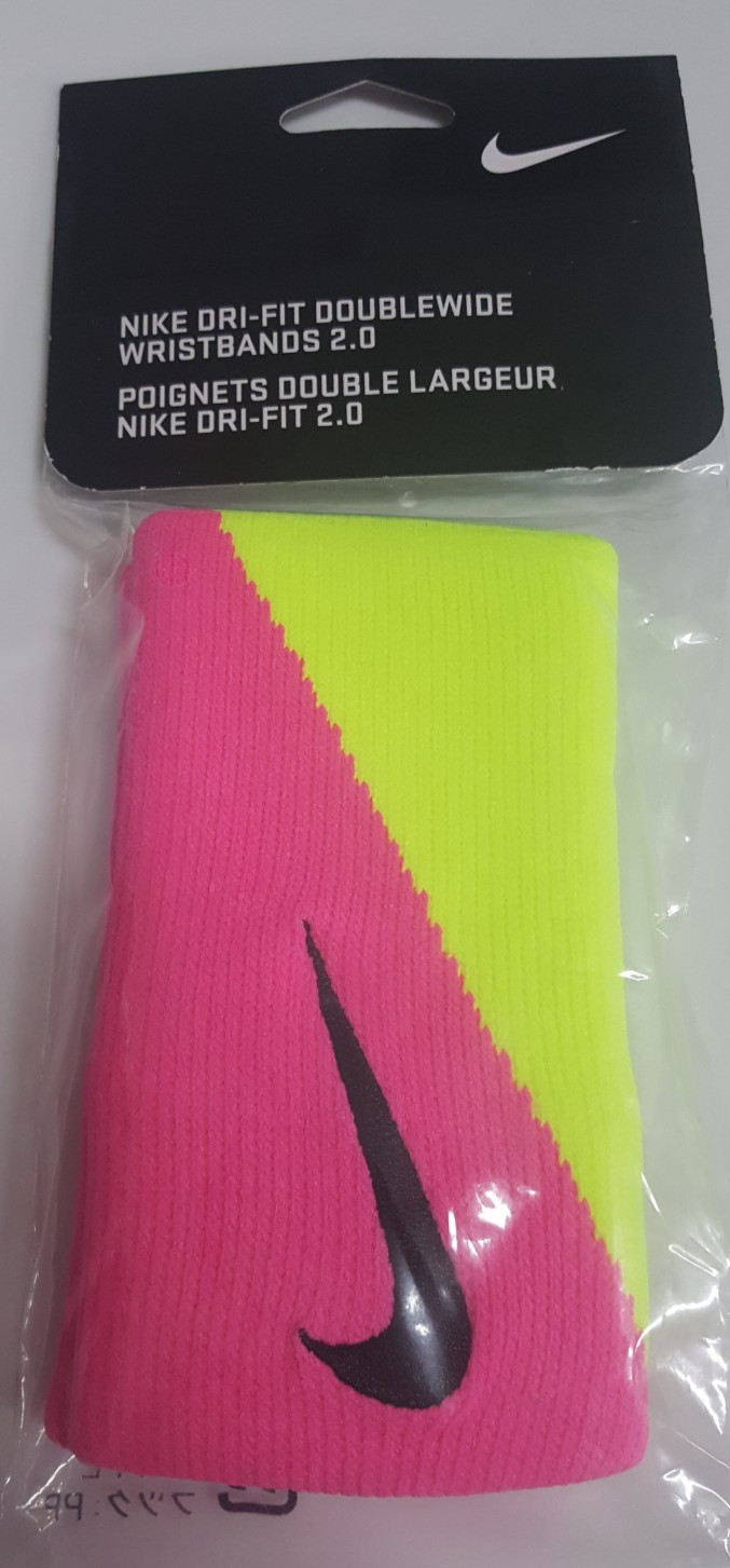 Nike Tennis DW Wristbands Unisex Pink Yellow AC3784-684
