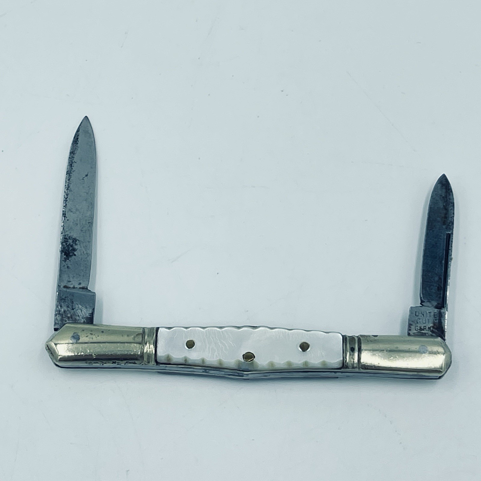 Vintage United Cut Co Germany Carved Pearl Pen Pocket Knife