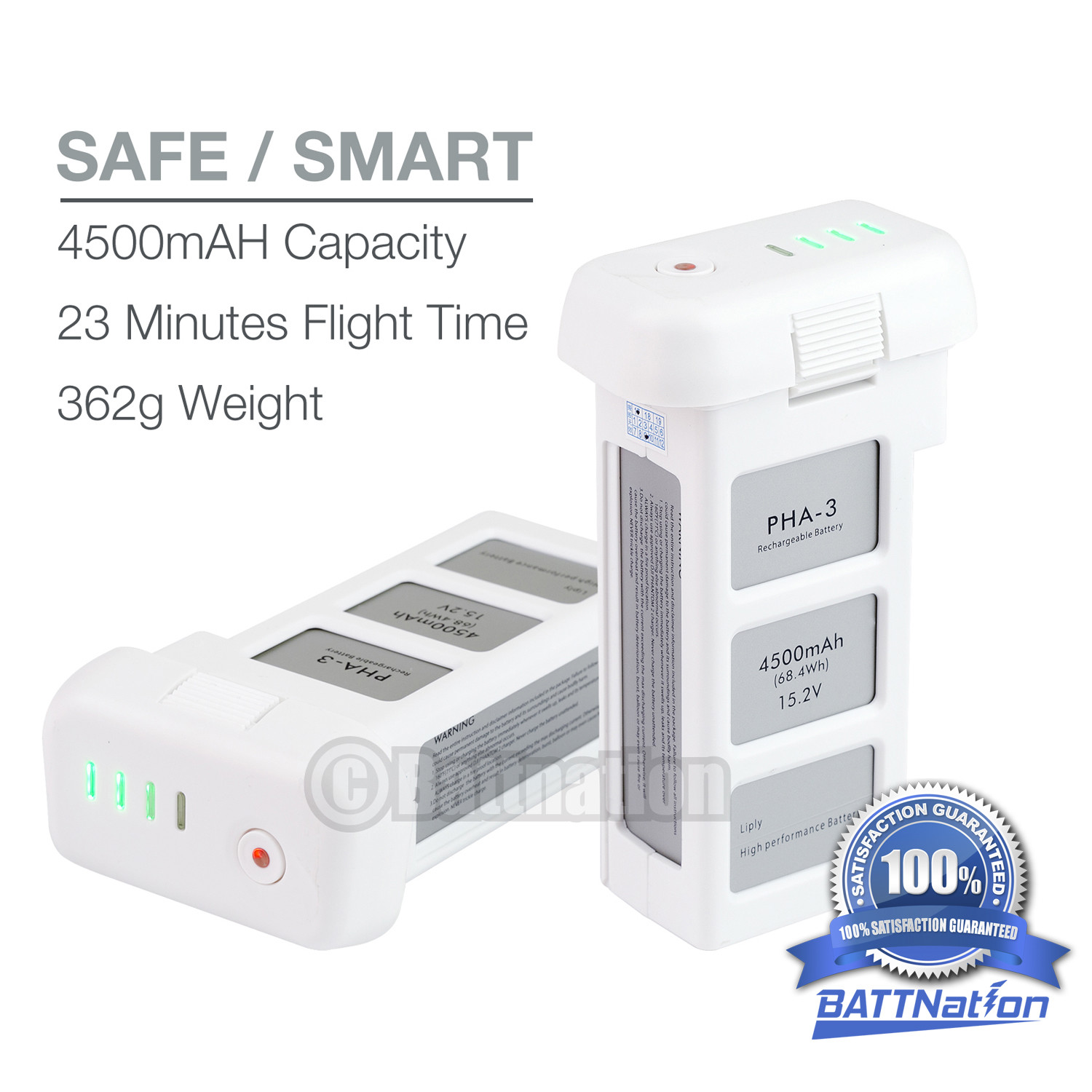 DJI Phantom 3 4500mAh Advanced Standard Intelligent LiPo Replacement Battery