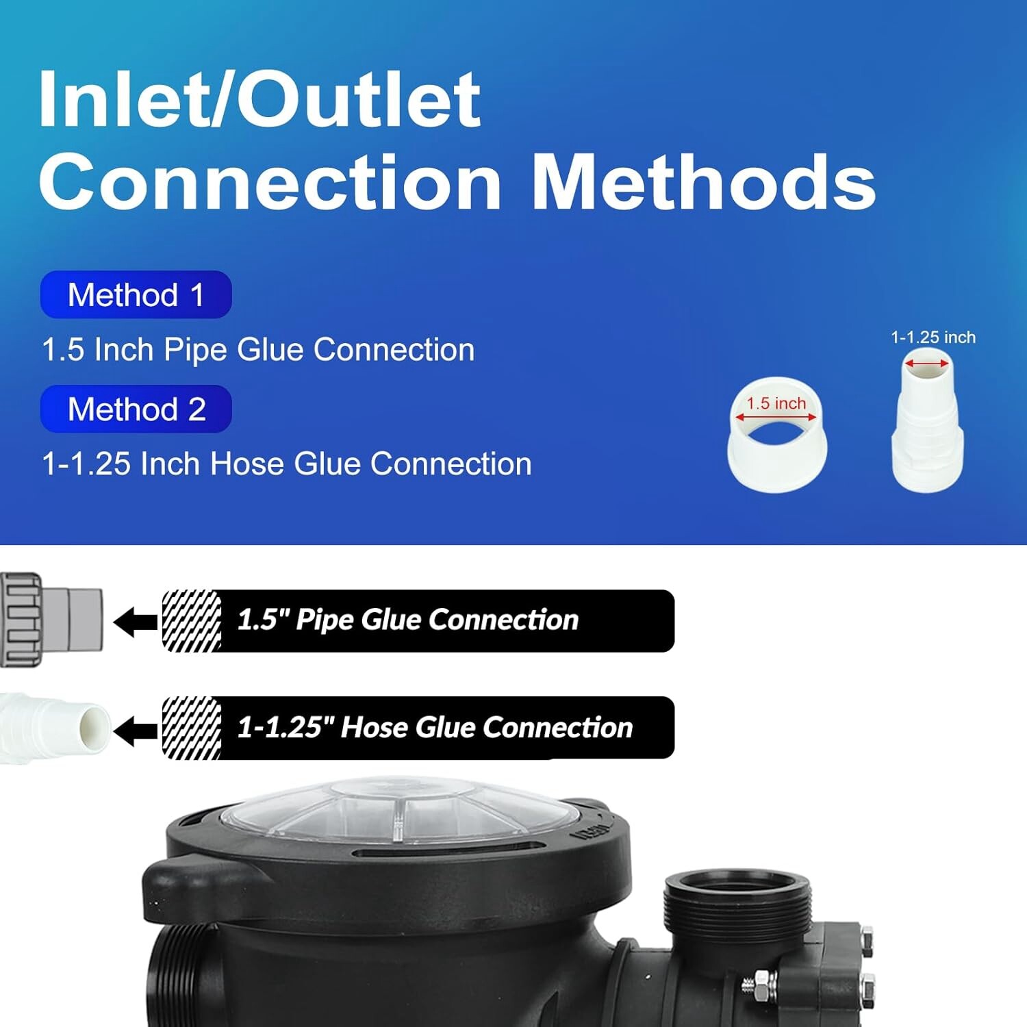 2.0 HP In/Above Ground Swimming Pool Pump 110V/220V Dual Voltage Single Speed