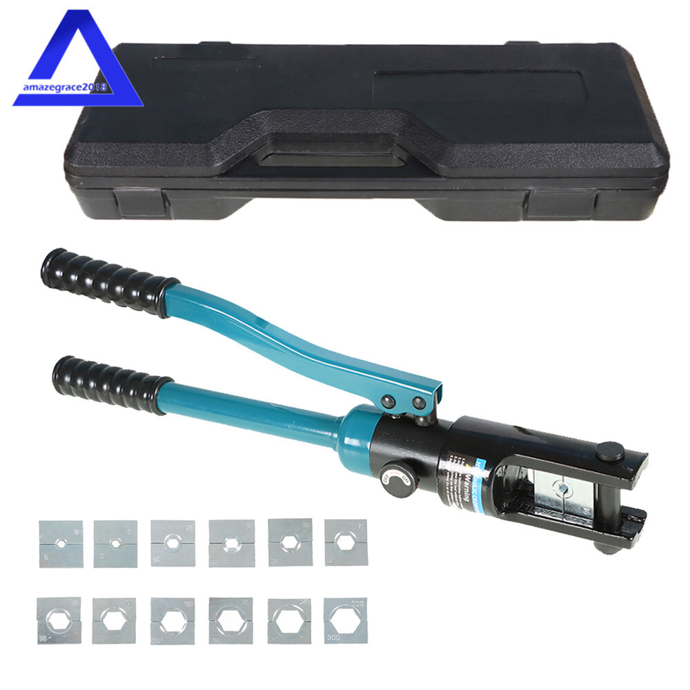 16 Mt Hydraulic Wire Terminal Crimper Battery Cable Lug Crimping Tool W/13 Dies
