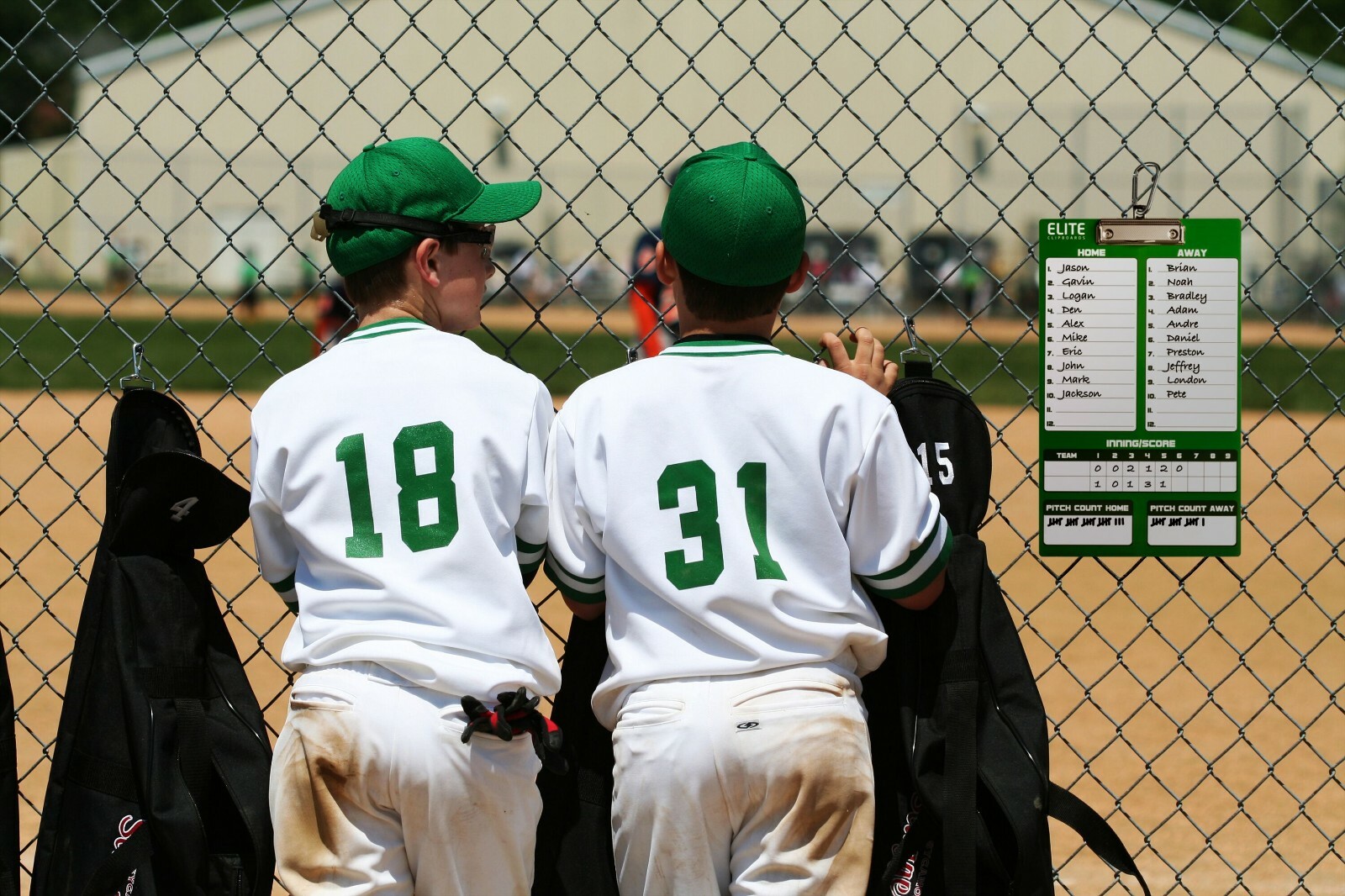 Elite Clipboards Double Sided Dry Erase Coach Baseball Lineup Board with Marker