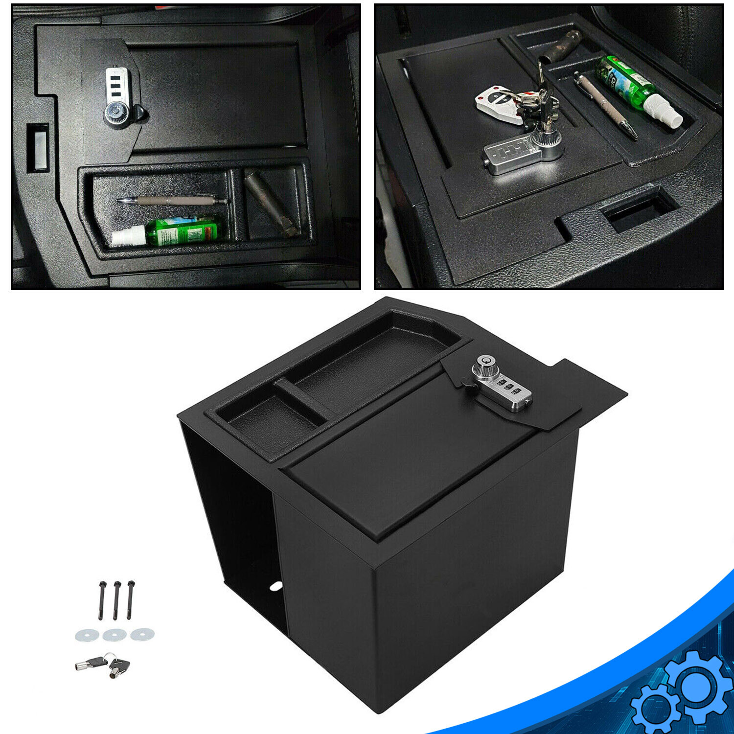 Center Console Safe Box Locking Safe For Toyota Tundra 2007-2013 Sequoia 08-13