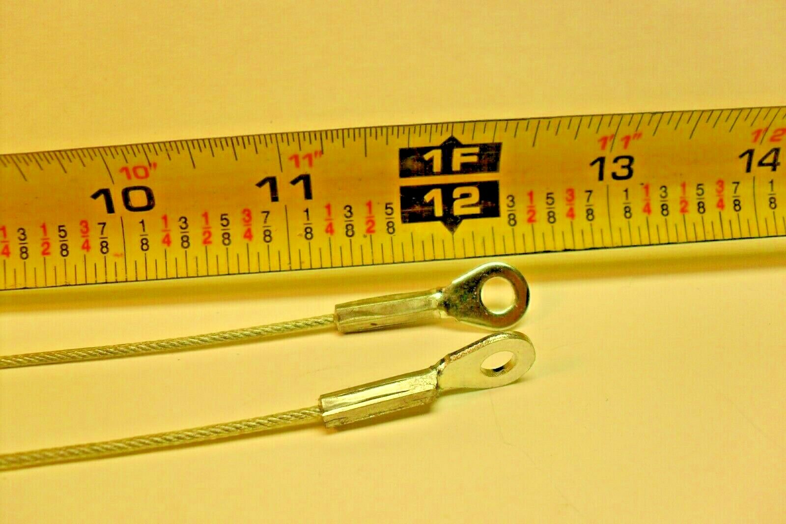 qty 2 - Lanyard Retention Cable 12" Long 1/16" Steel Wire 3/16" id Small End New