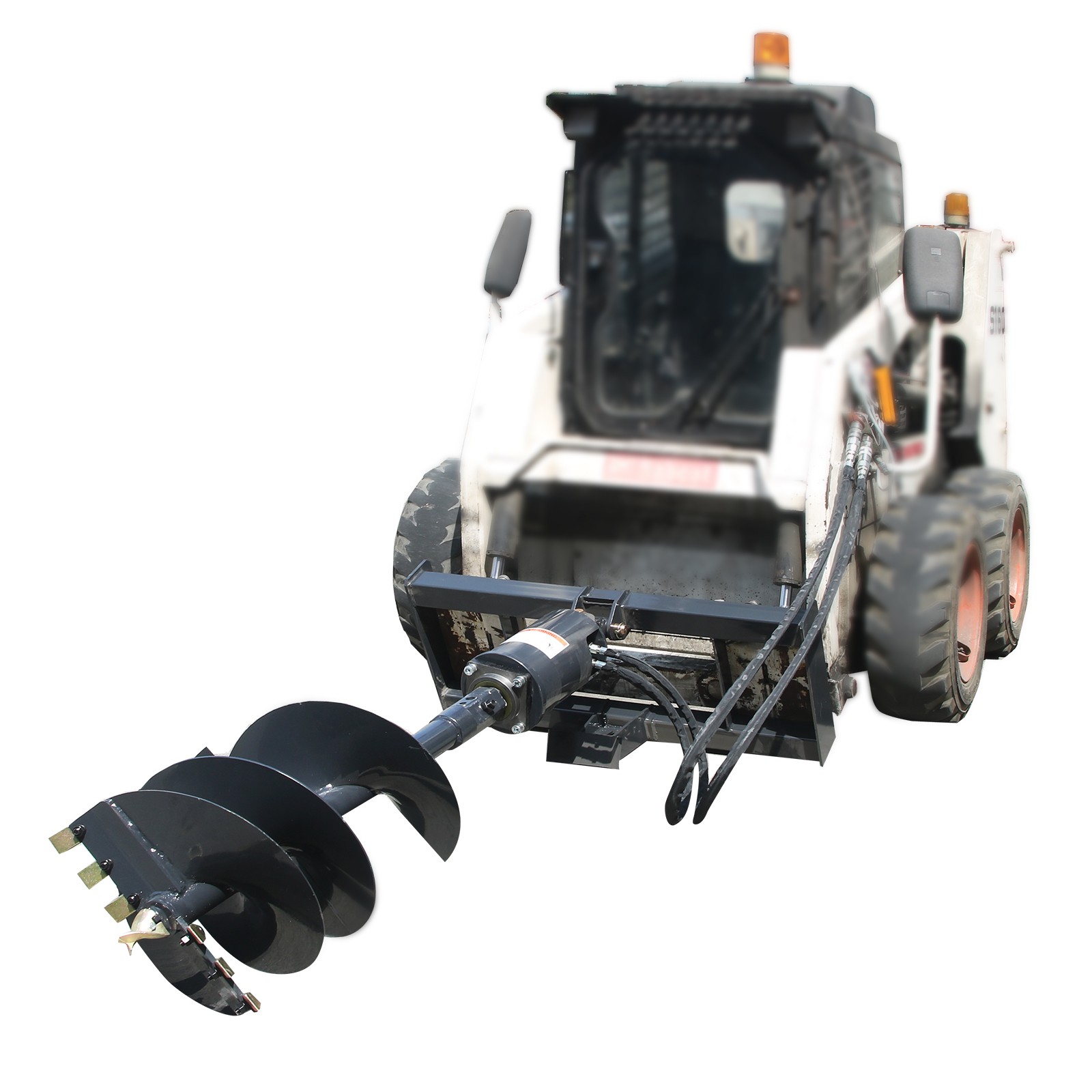 Wolverine Skid Steer Attachment Auger Post Hole Hydraulic Digger 12” & 18” Bits·