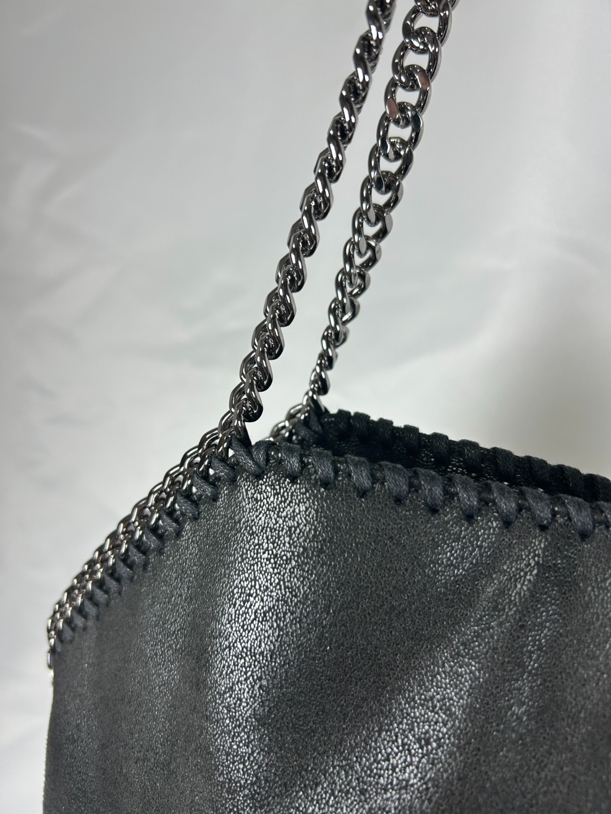 Stella McCartney Falabella Fold-Over Tote Shoulder Bag Black beautiful UK 122610