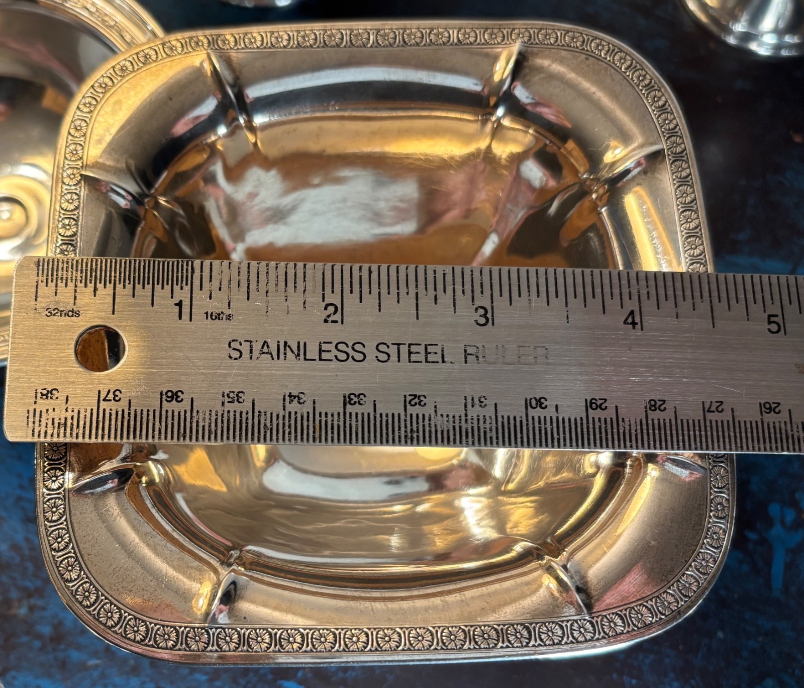 International Sterling Silver 6 Dessert Cups P 106 & 822 Sterling Nut Dish 344g