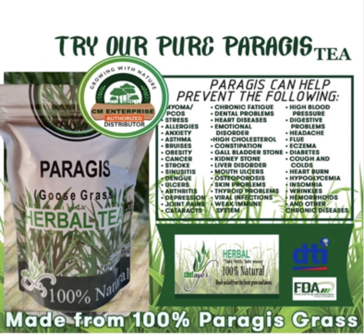 Chef Aybs Paragis Tea with Moringa & Guyabano Extract 3 In 1 (20 Tea bags)