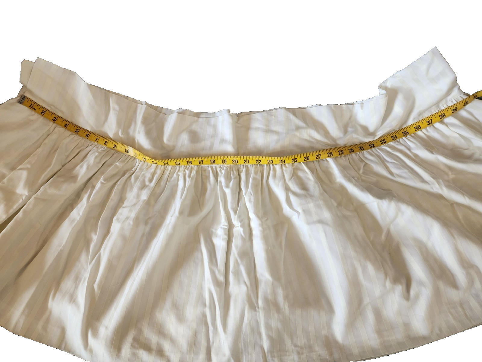 Anichini Euro Bed Skirt Set - 2x-82"x20" 1x-64"x20" Cream Striped Damask USA