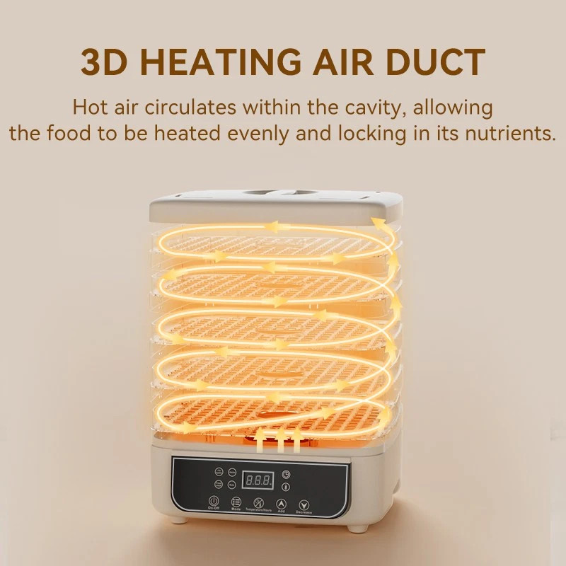 5 Trays Electric Food Dehydrator Commercial Fruit Jerky Beef Meat Dryer Machine