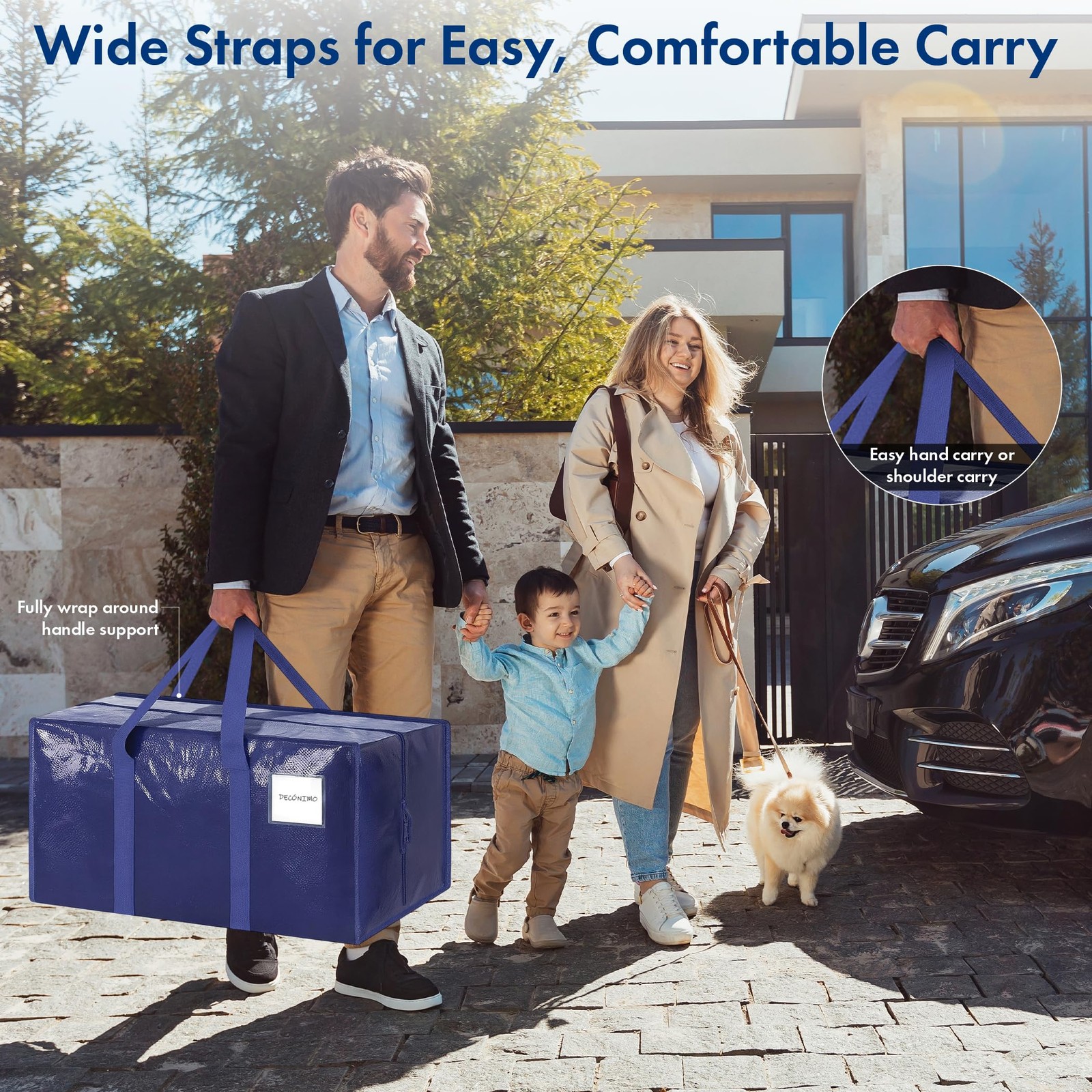 6 Pack Extra Heavy Duty Large Moving Bags with Strong Zipper & Comfortable Ha...