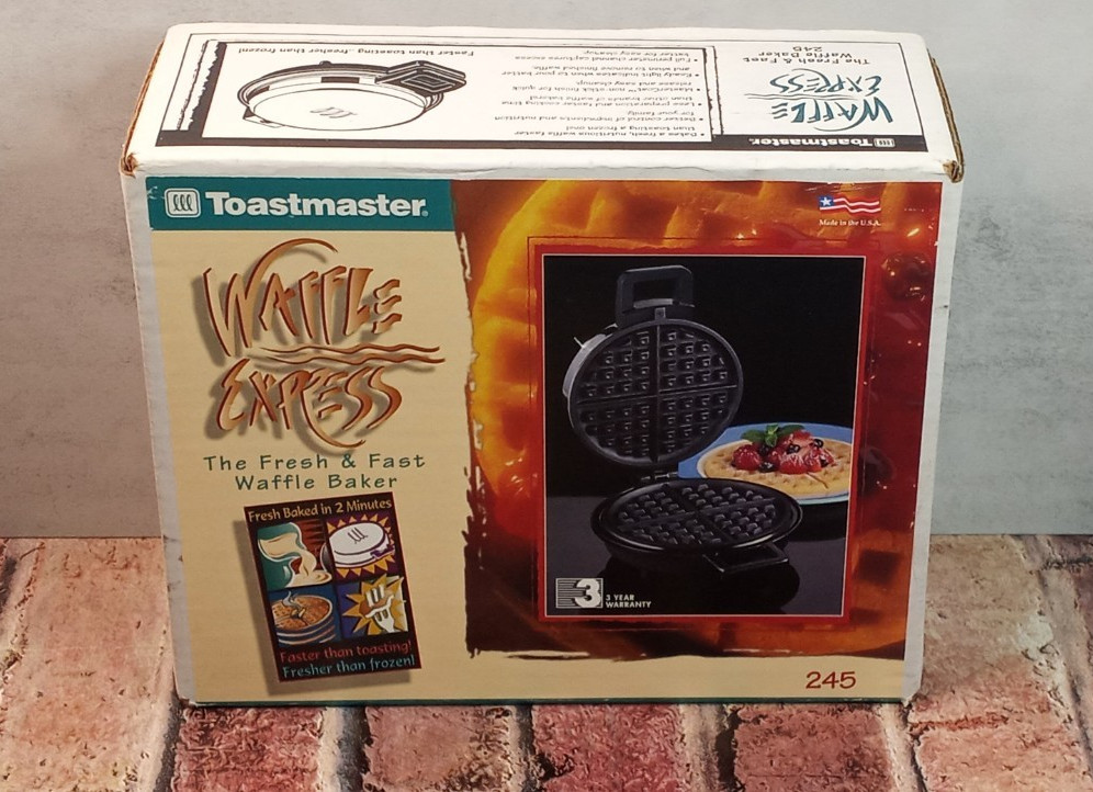 Vintage Toastmaster Waffle Express #245 Waffle Baker Factory Sealed NOS