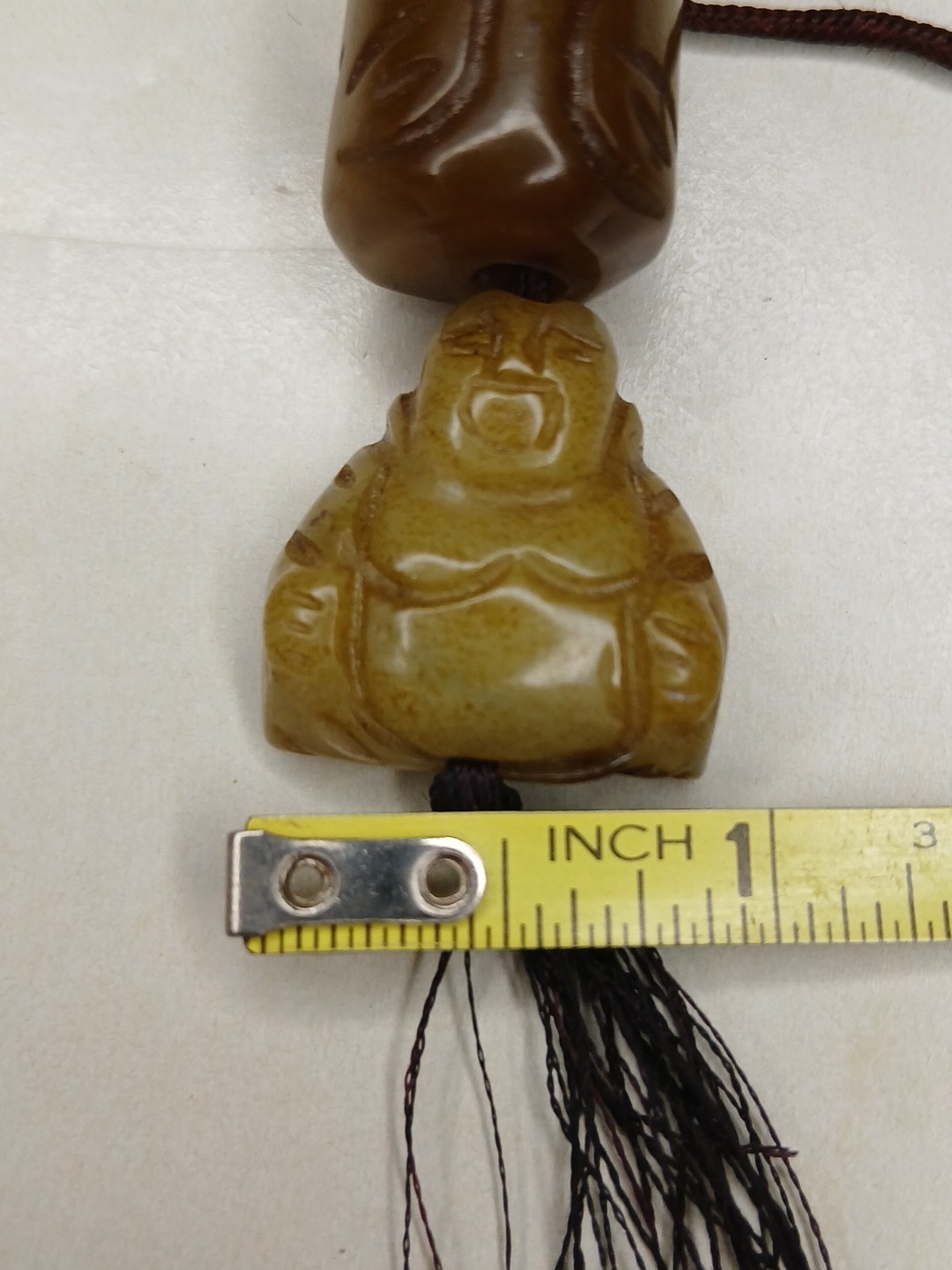 Antique Vtg Original China Tibetan Carved Prayer Jade Beads Buddha