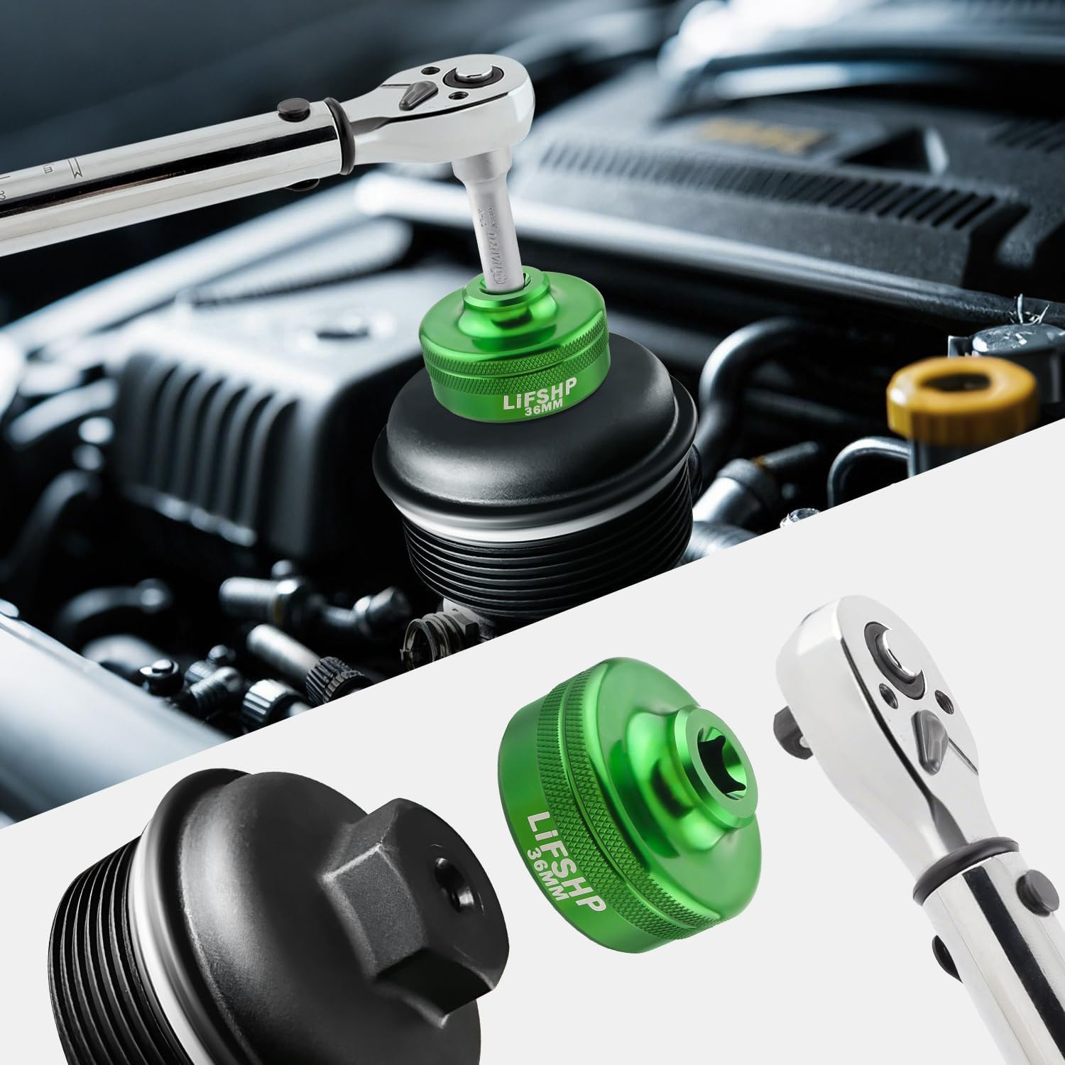 36Mm Oil Filter Socket, Oil Filter Removal Tool for Ford F250, BMW, Mini, Volvo,